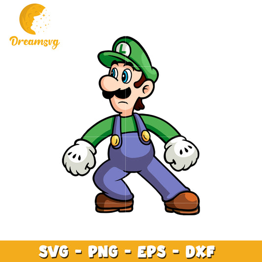 Luigi Super Mario SVG Graphic for Crafts Design