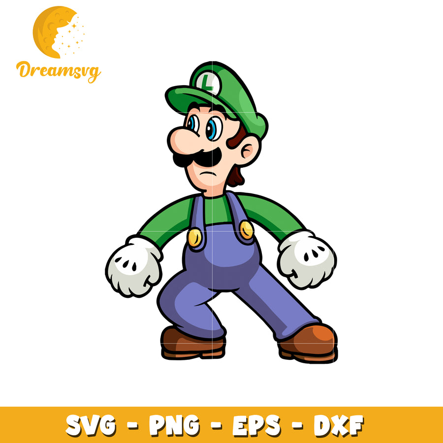 Luigi Super Mario SVG Graphic for Crafts Design