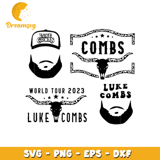 Luke comb world tour 2023 bundle svg, luke comb svg, world tour svg