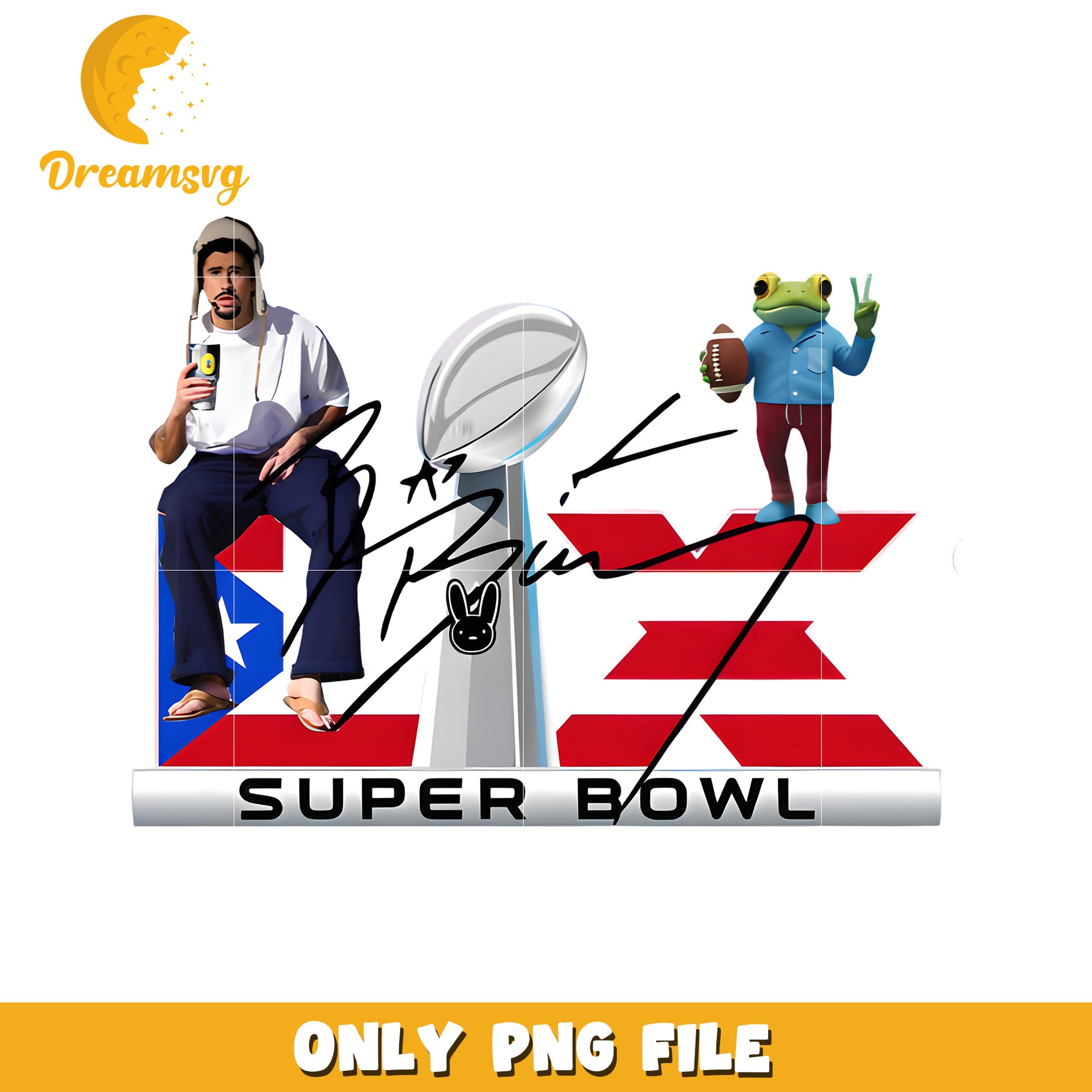 Lx super bowl design png, pop culture png, puerto rico png