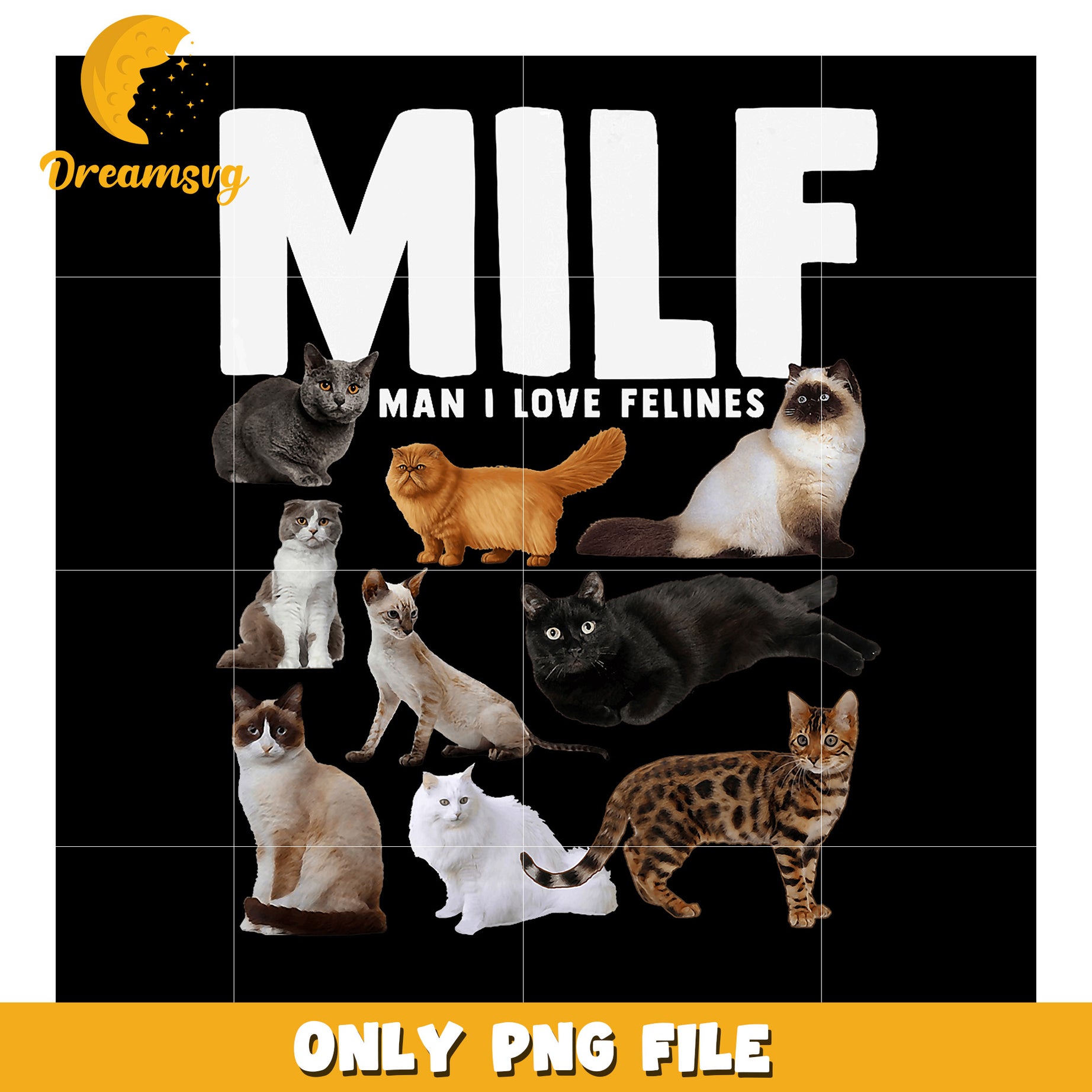 MILF Man I Love Felines Cat PNG Design