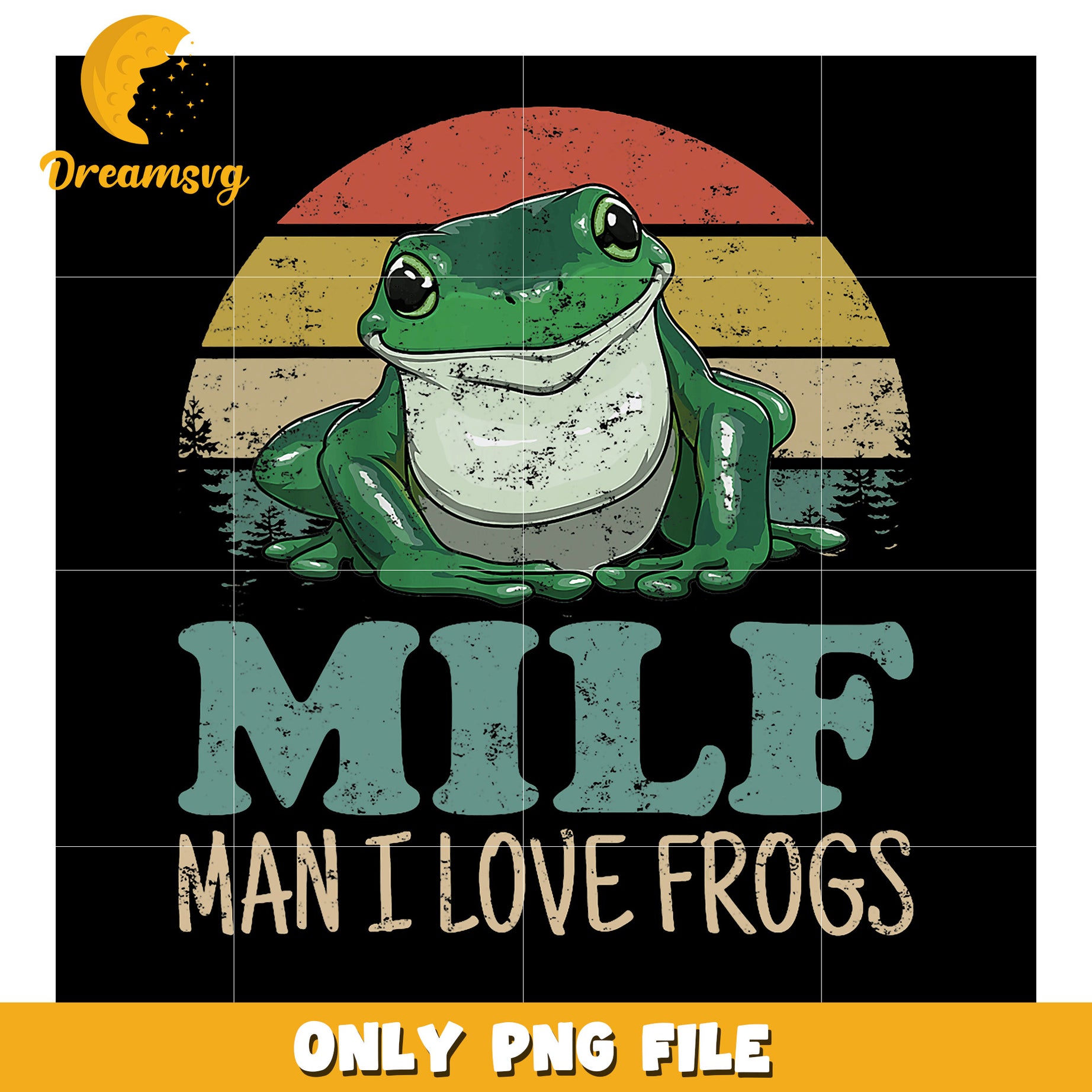MILF Man I Love Frogs PNG Retro Frog Design