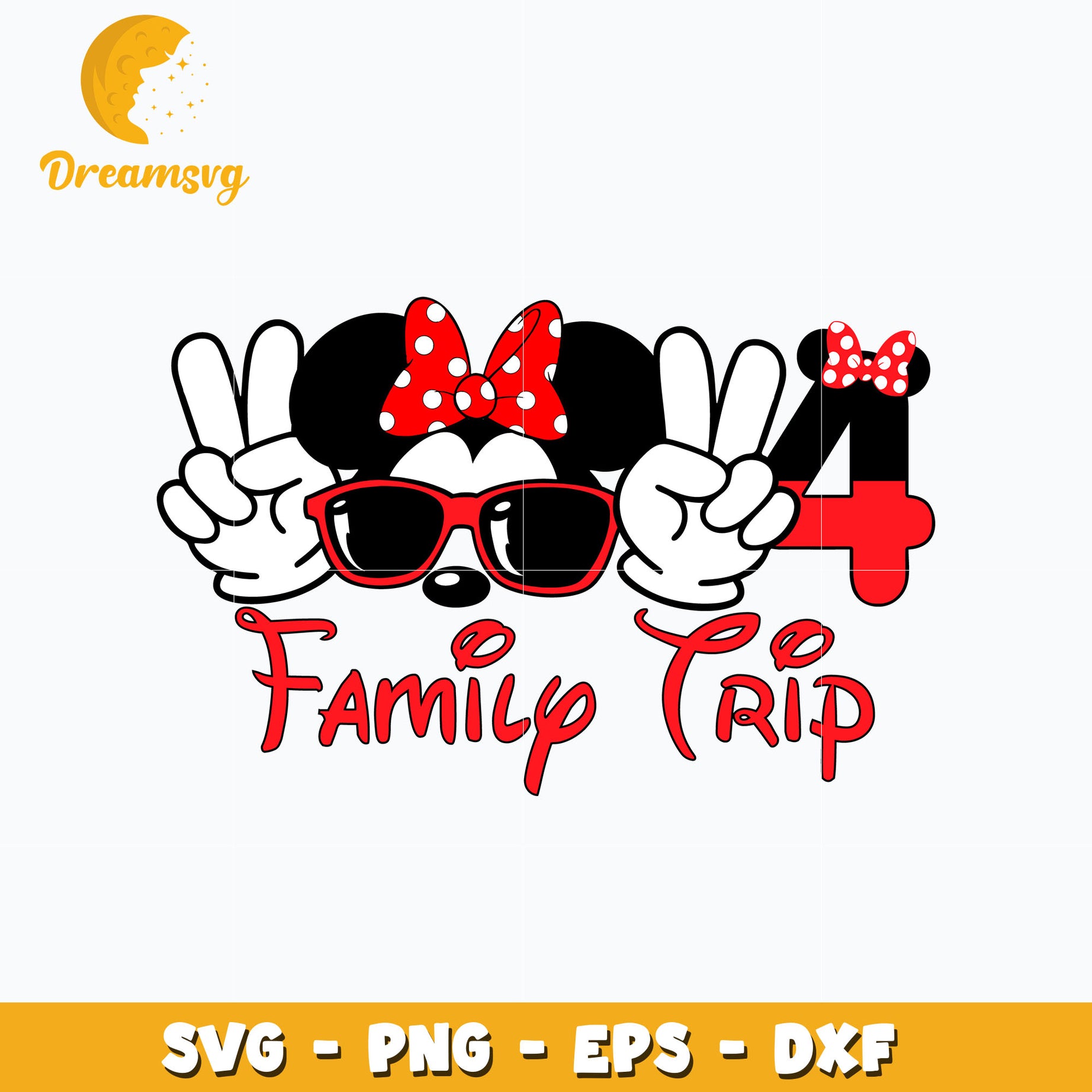 Minnie head family trip svg