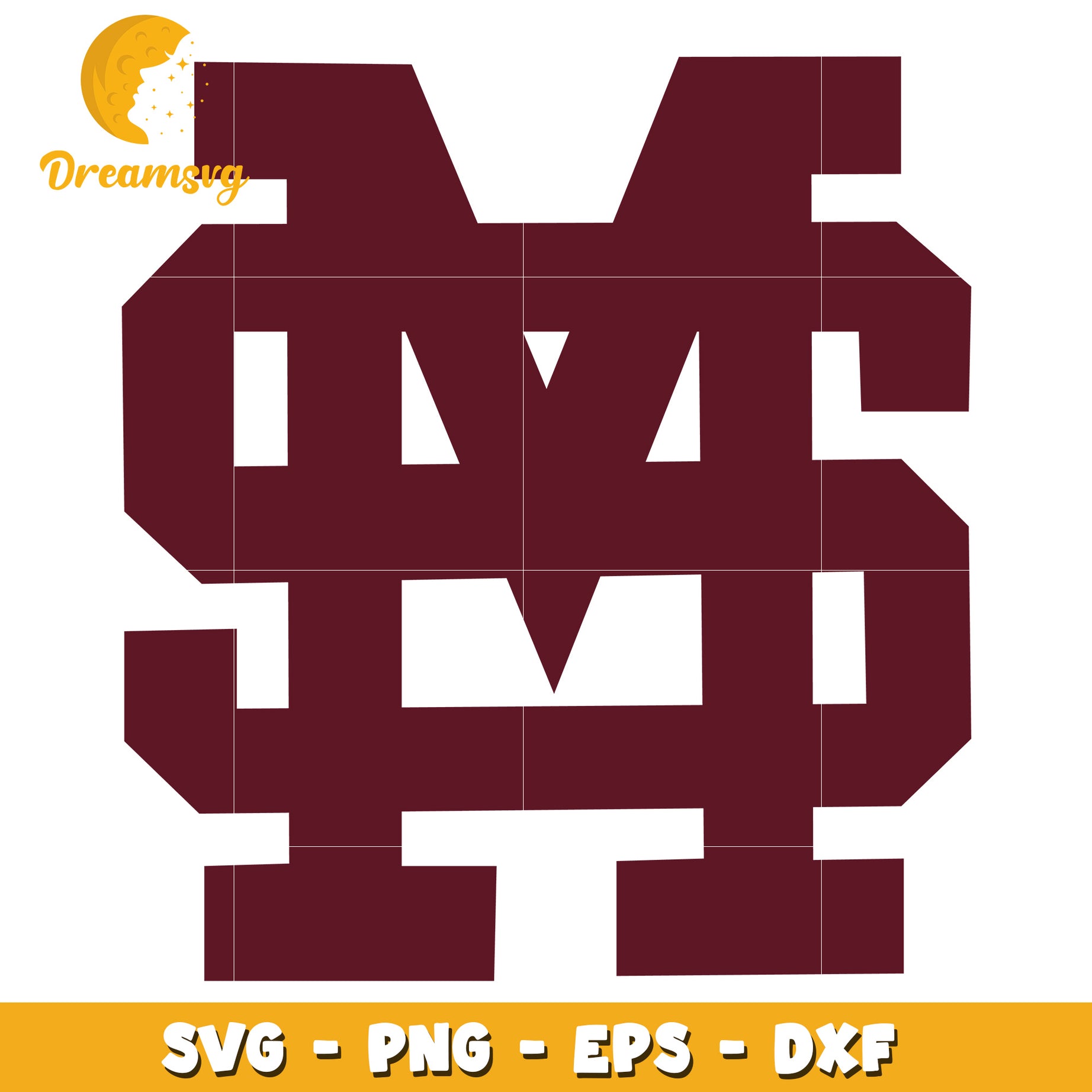 MS Monogram SVG PNG EPS DXF Cut File