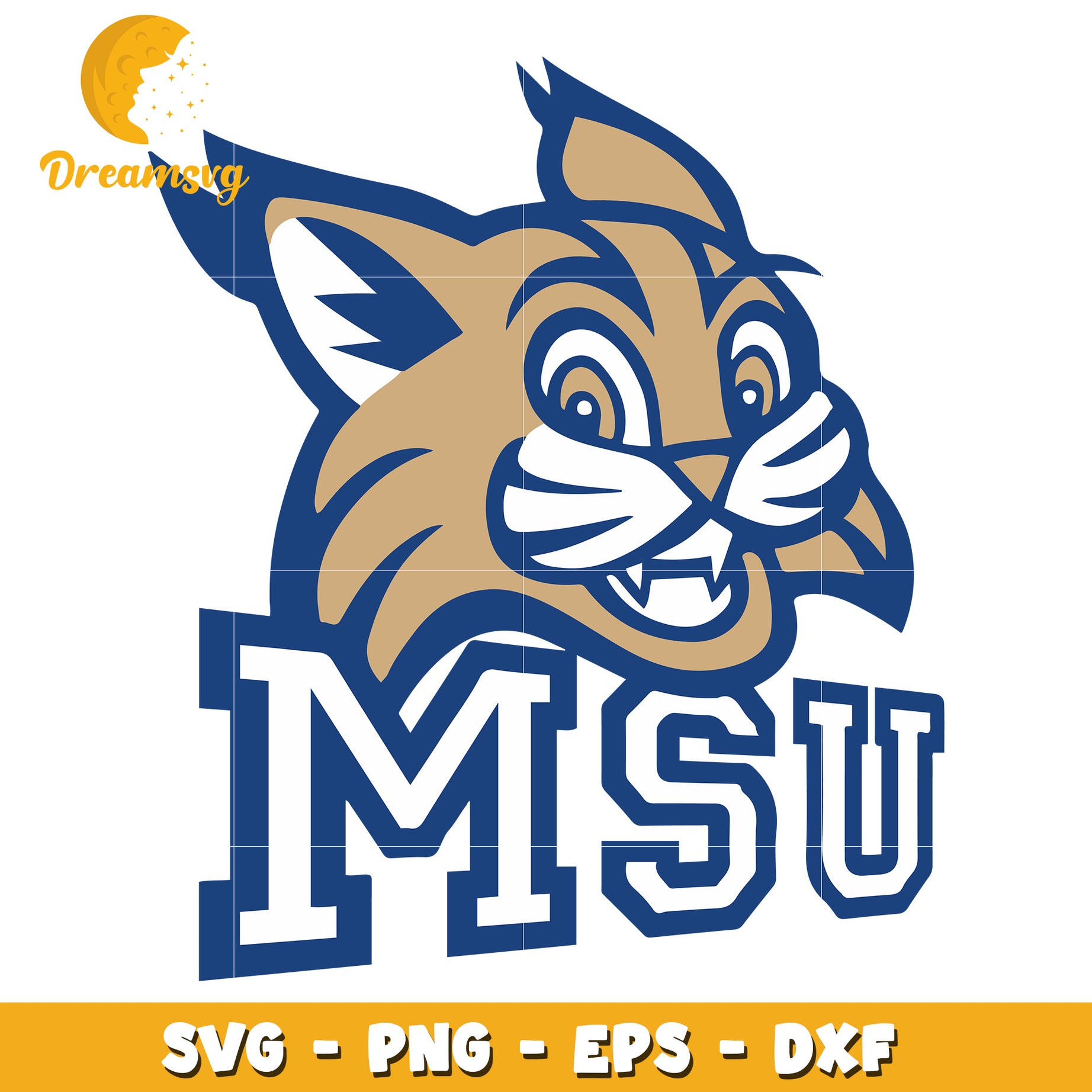 MSU Bobcat Mascot SVG PNG EPS DXF