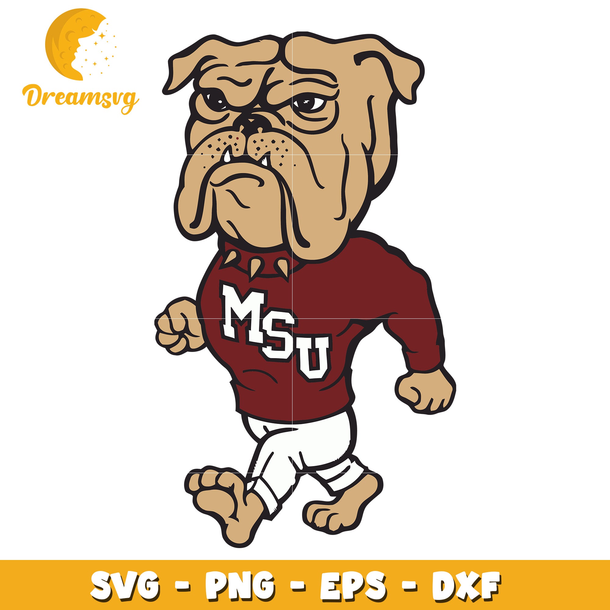 MSU Bulldog SVG PNG EPS DXF Cut File