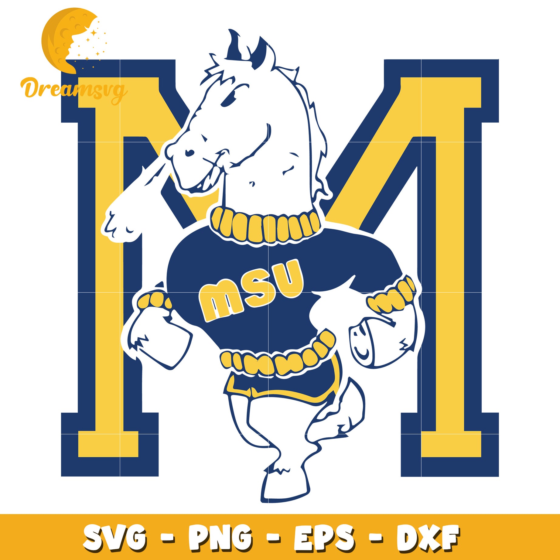 MSU Horse Mascot SVG PNG EPS DXF