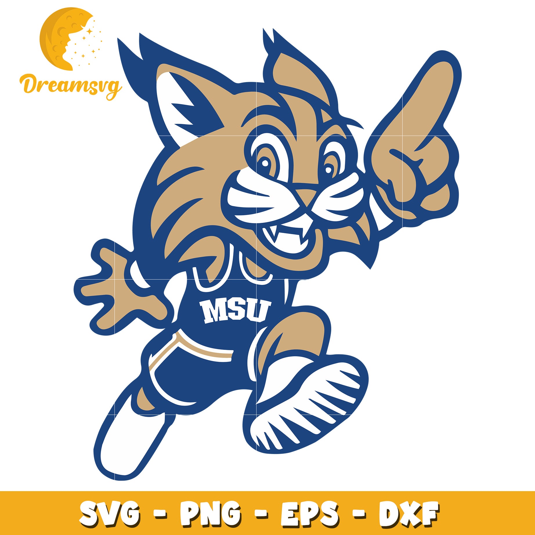 MSU Wildcat Mascot SVG PNG EPS DXF