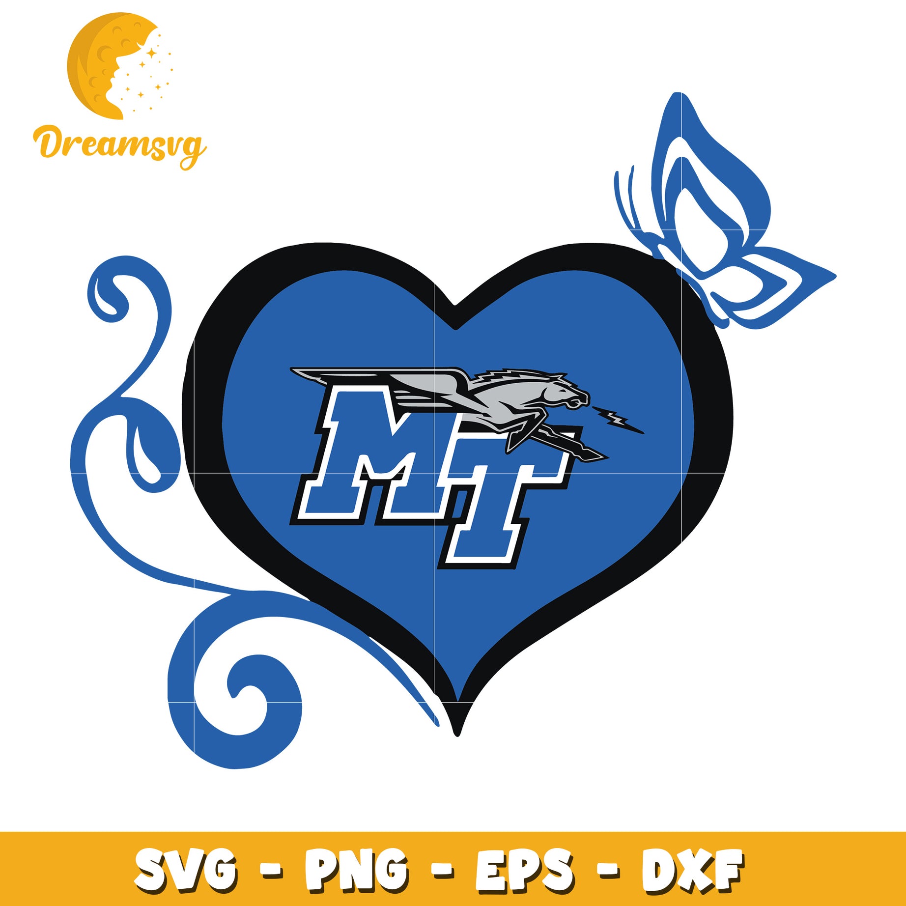 MT Heart Butterfly SVG Cut File