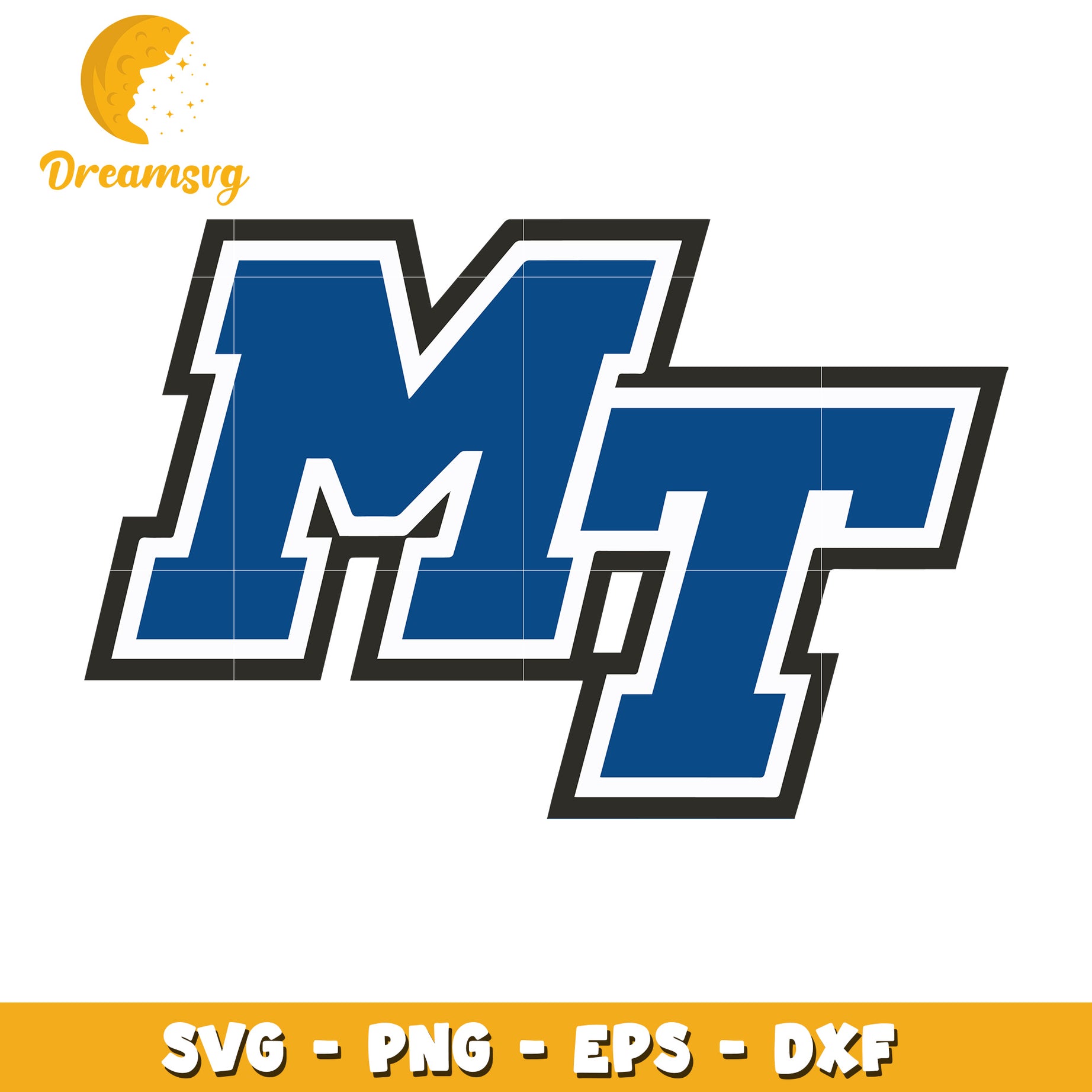 MT Monogram SVG PNG EPS DXF Cut File