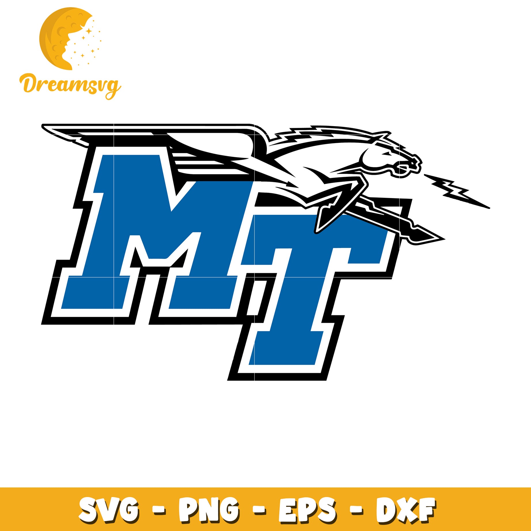 MT Mustang SVG PNG EPS DXF Cut File