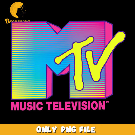 MTV Music Television Neon Logo PNG, Retro 80s Music, Vintage PNG