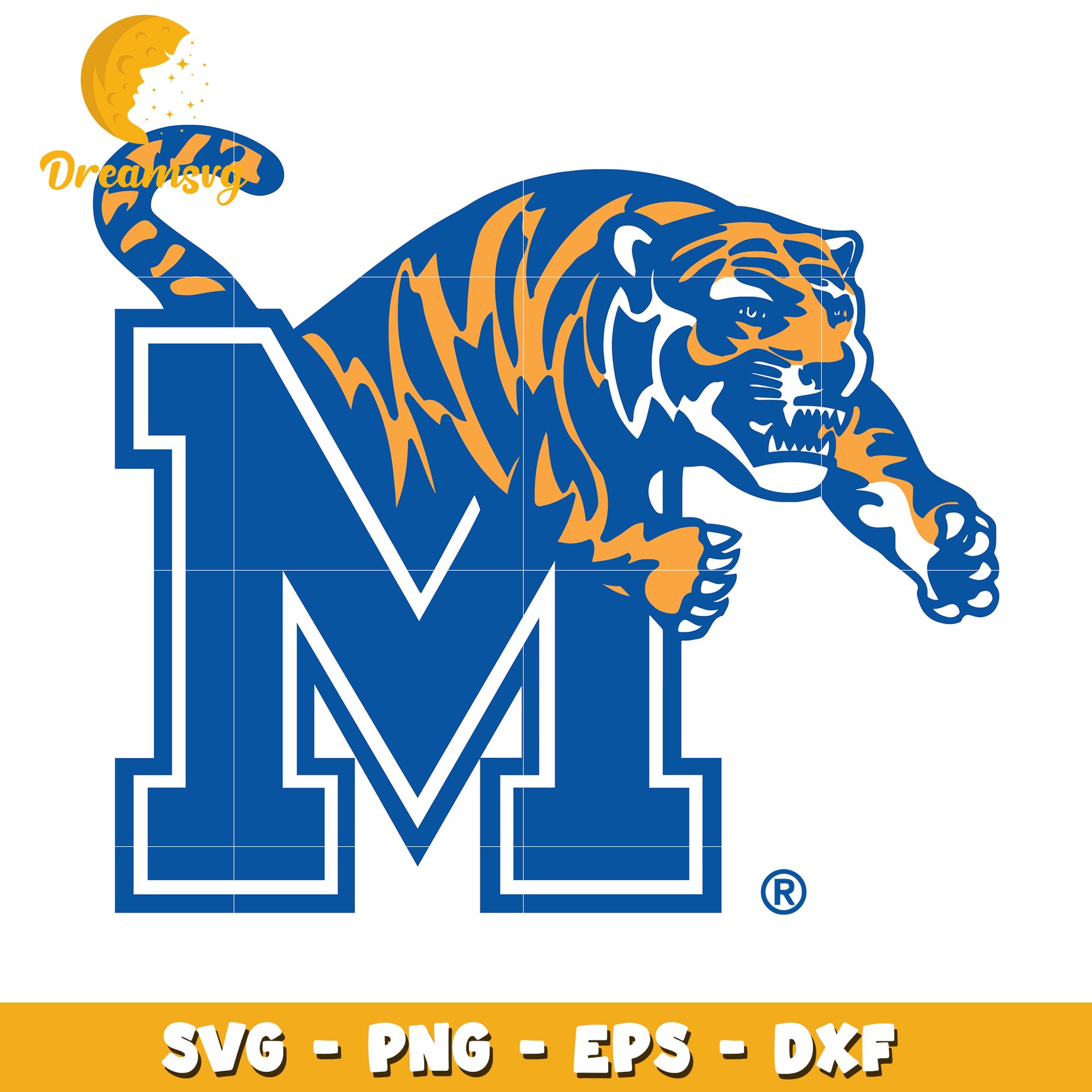 M Tiger Mascot SVG PNG EPS DXF Files