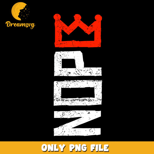 MVP Crown Distressed Grunge PNG, King Crown Red White, Sports PNG