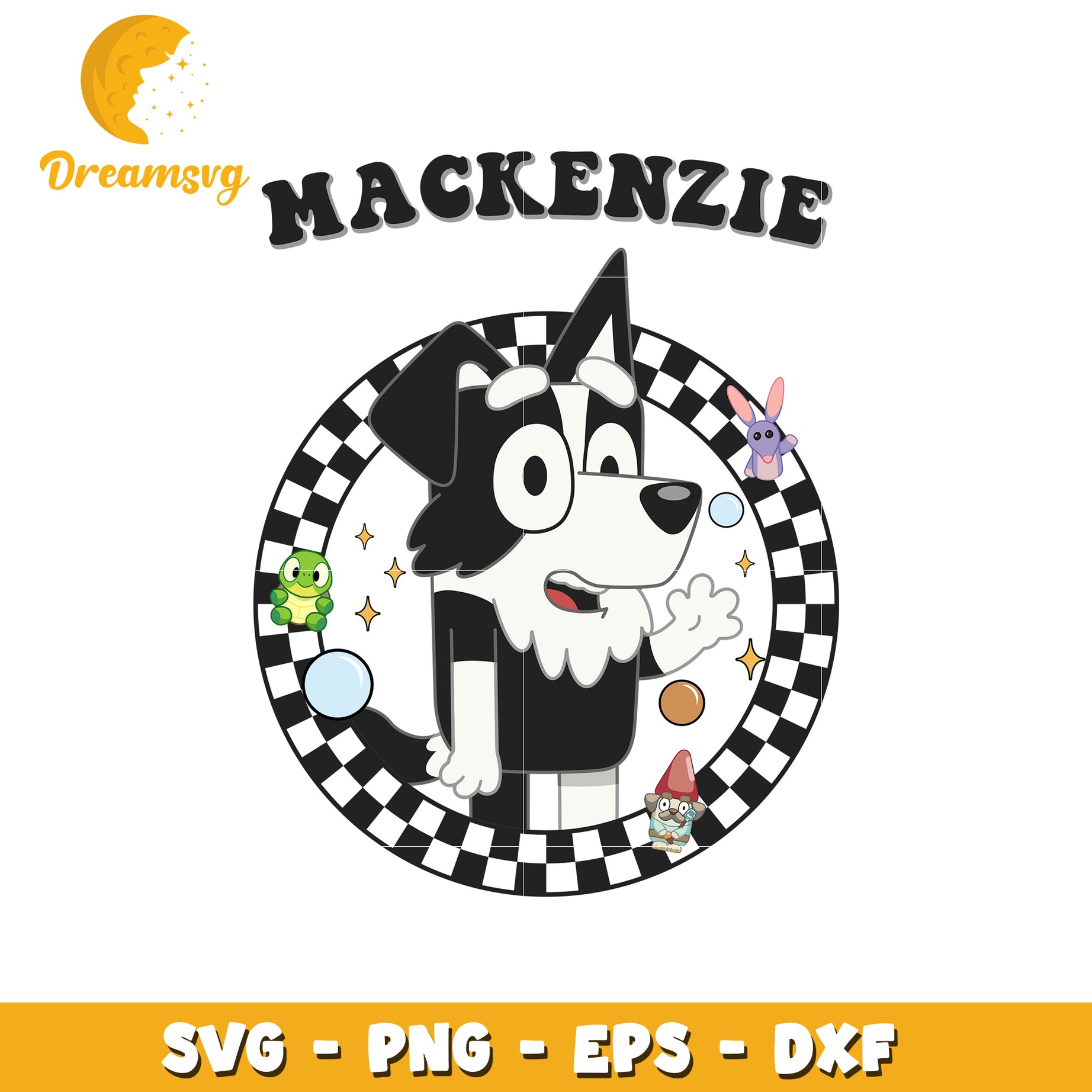 Mackenzie Dog SVG Cut File PNG EPS DXF