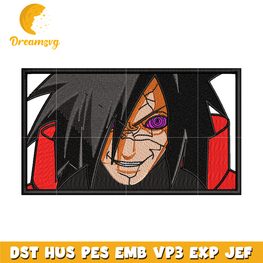 Madara Uchiha embroidery design