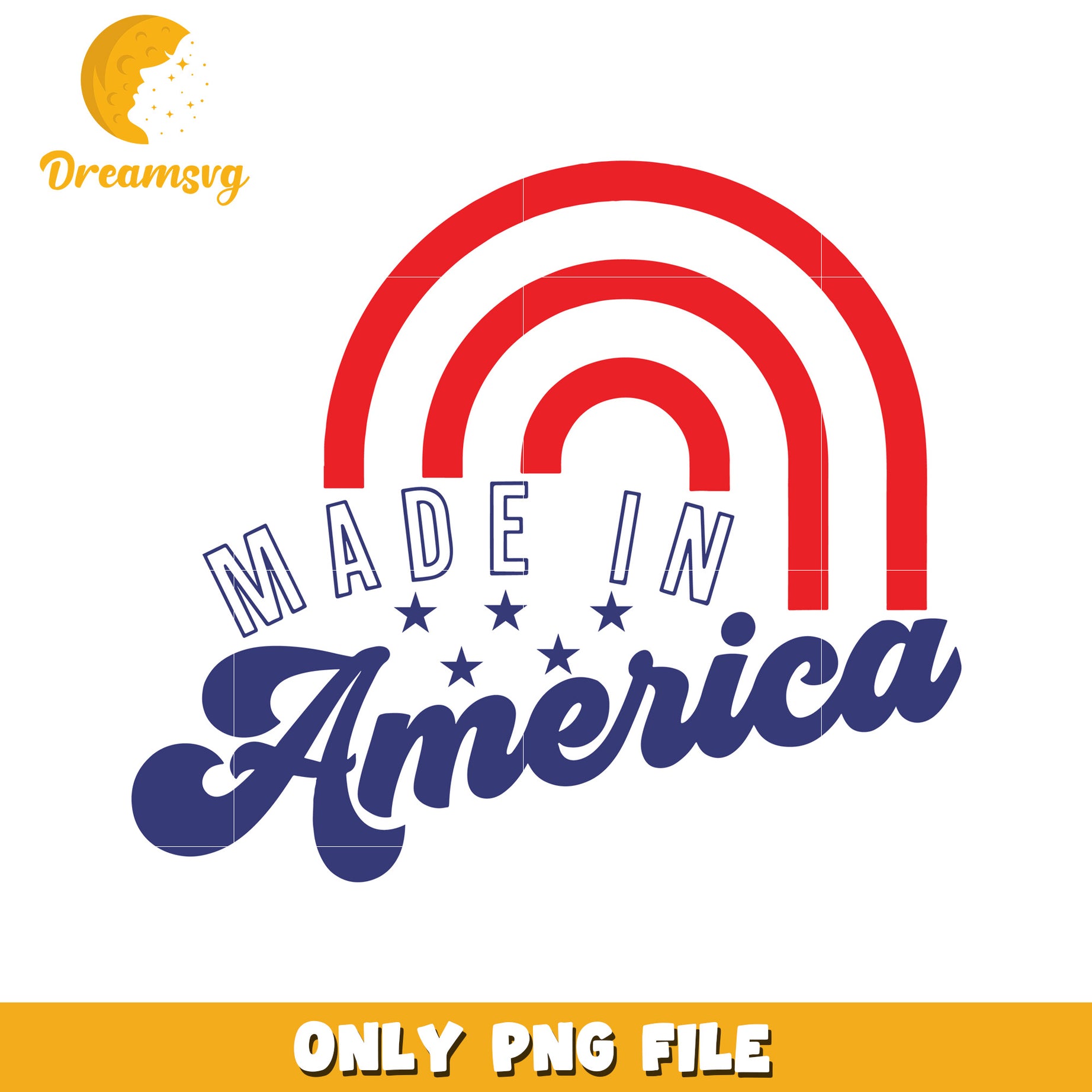 Made in america png, usa pride png, red white and blue png
