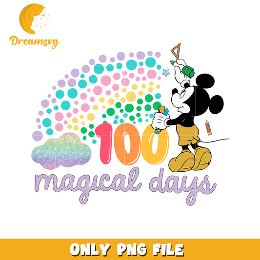 Magical 100 Days Mickey Mouse PNG Graphic Design File