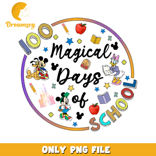 Magical Days of School 100 Days Celebration PNG Clipart