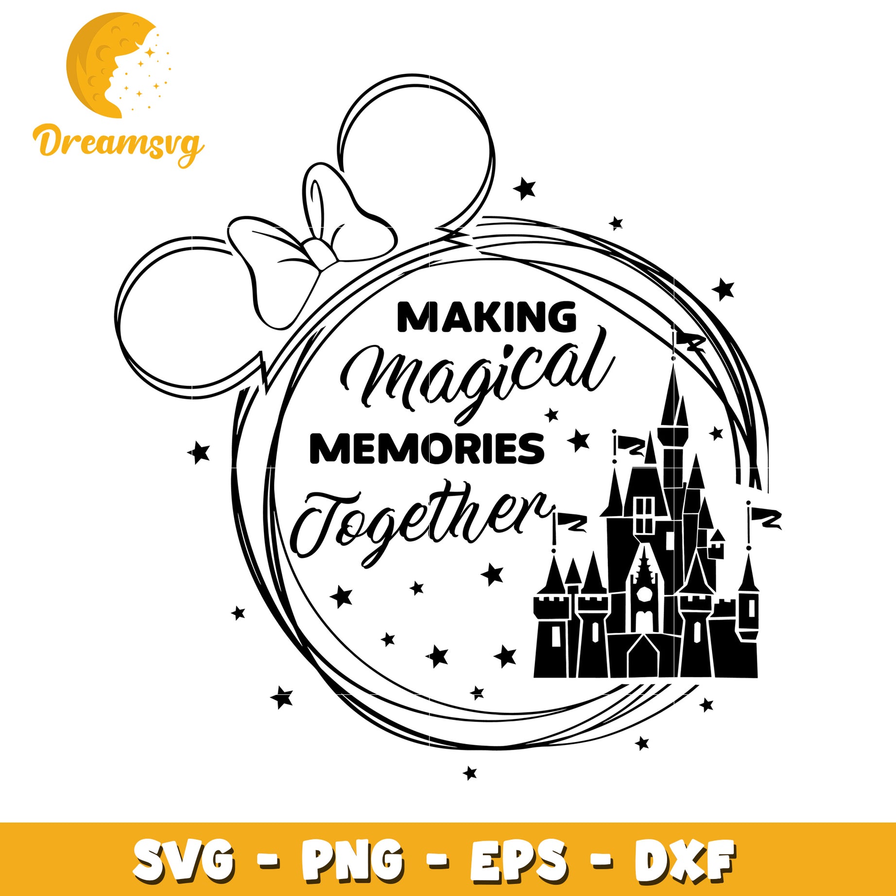 Magical Memories Together SVG Design with Castle and Mickey Ears