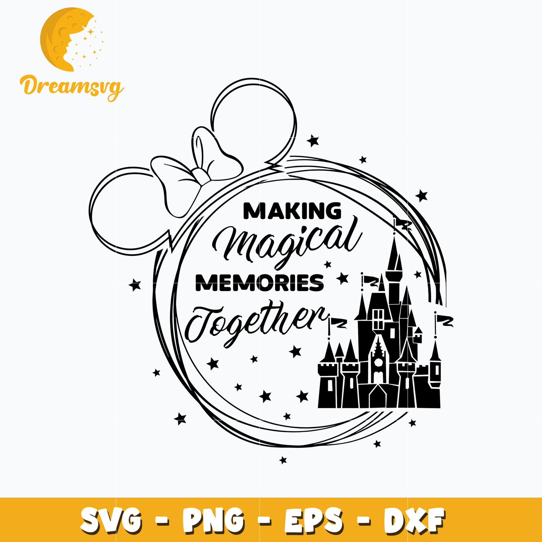 Minnie castle head making magical svg