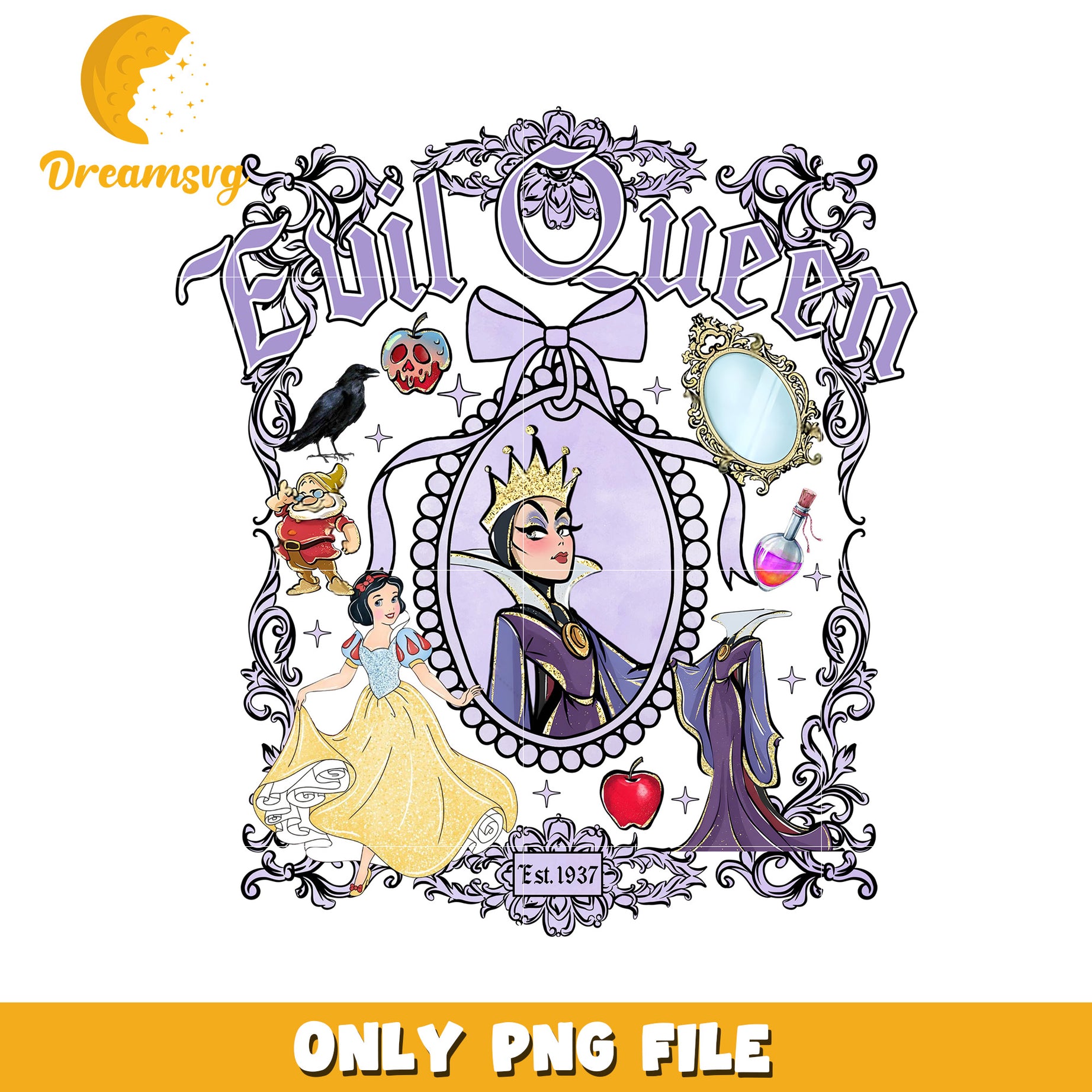 Magical mirror bow white snow villain png bundle villain png, disney evil queen png