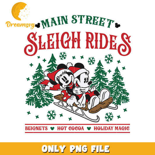 Main street sleighh rides png, christmas png, disney characters png