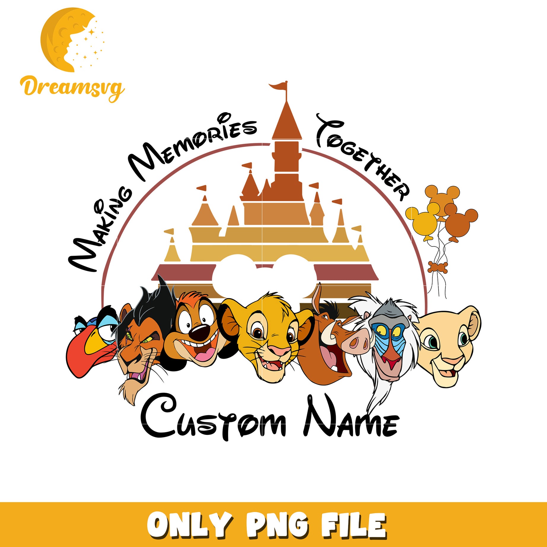 Making memories together the lion king png, lion king memories png, lion king family png