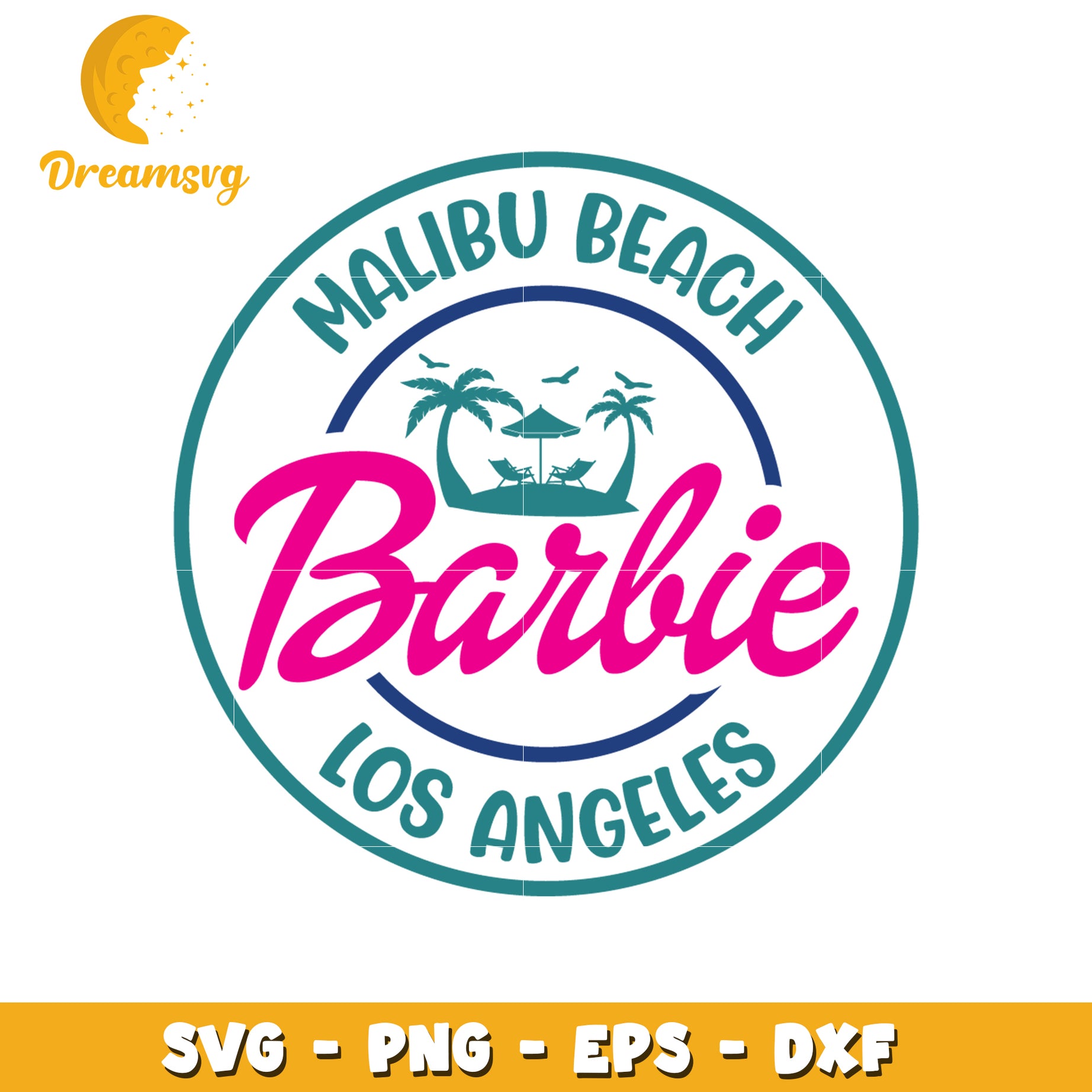 Malibu Barbie Beach SVG PNG EPS DXF