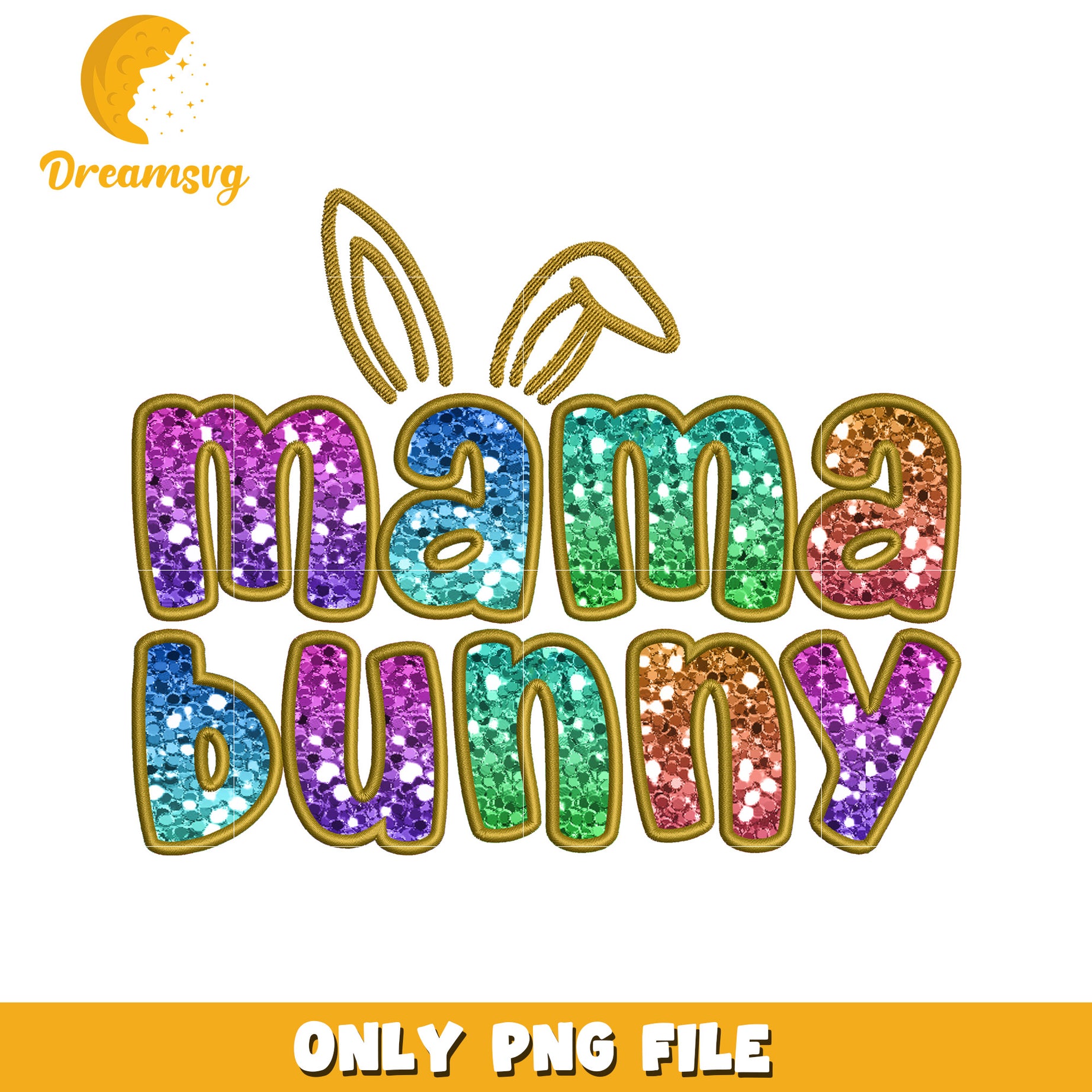 Mama Bunny Glitter PNG Design