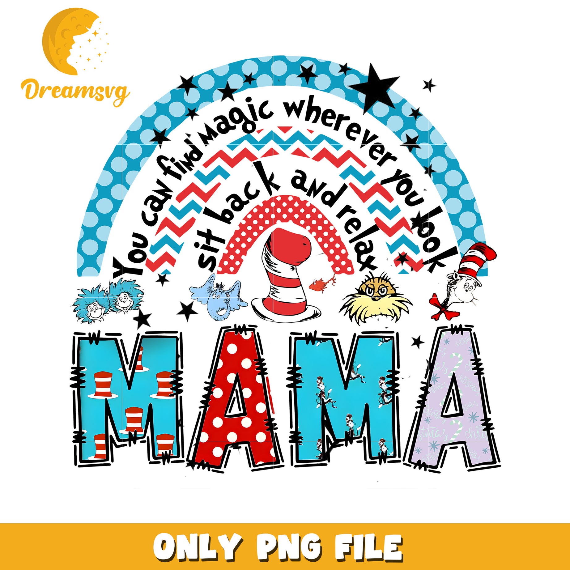 Mama Cat In The Hat PNG Design