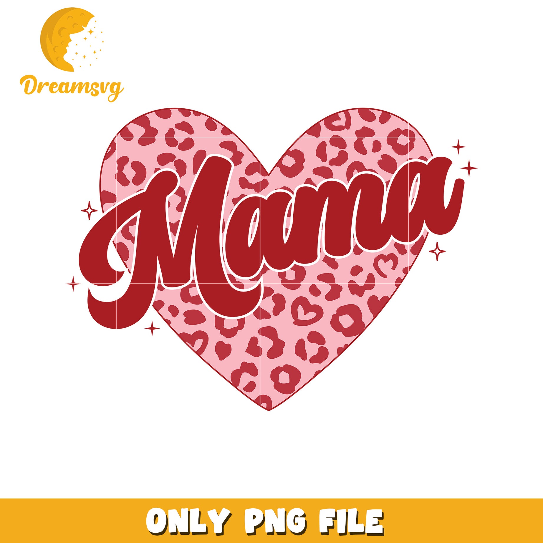 Mama Leopard Heart PNG