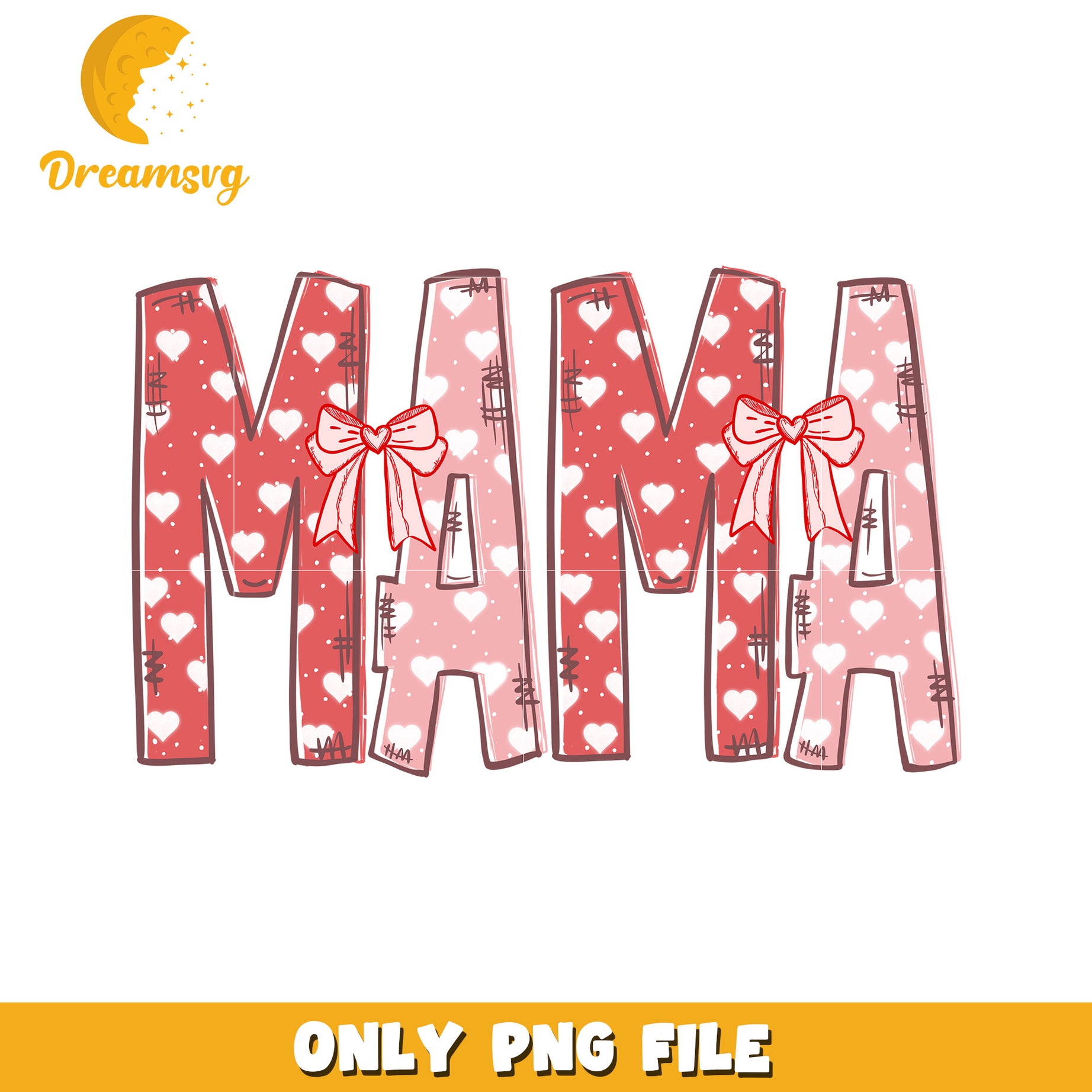 Mama PNG Valentines Heart Design