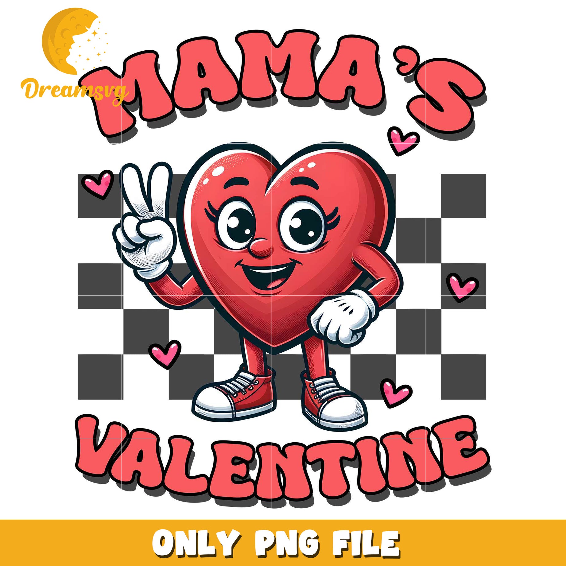 Mama's valentine heart valentine png, happy valentine's day png
