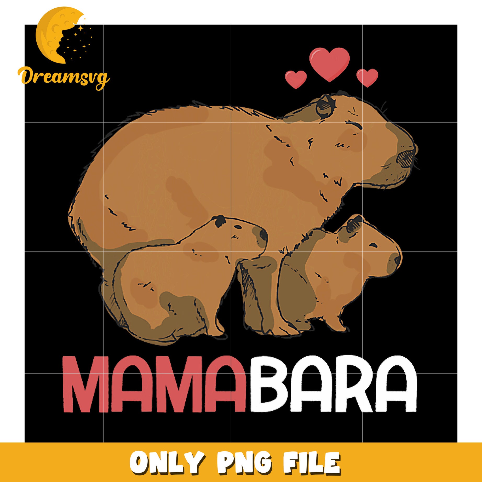 Mamabara Capybara PNG Design