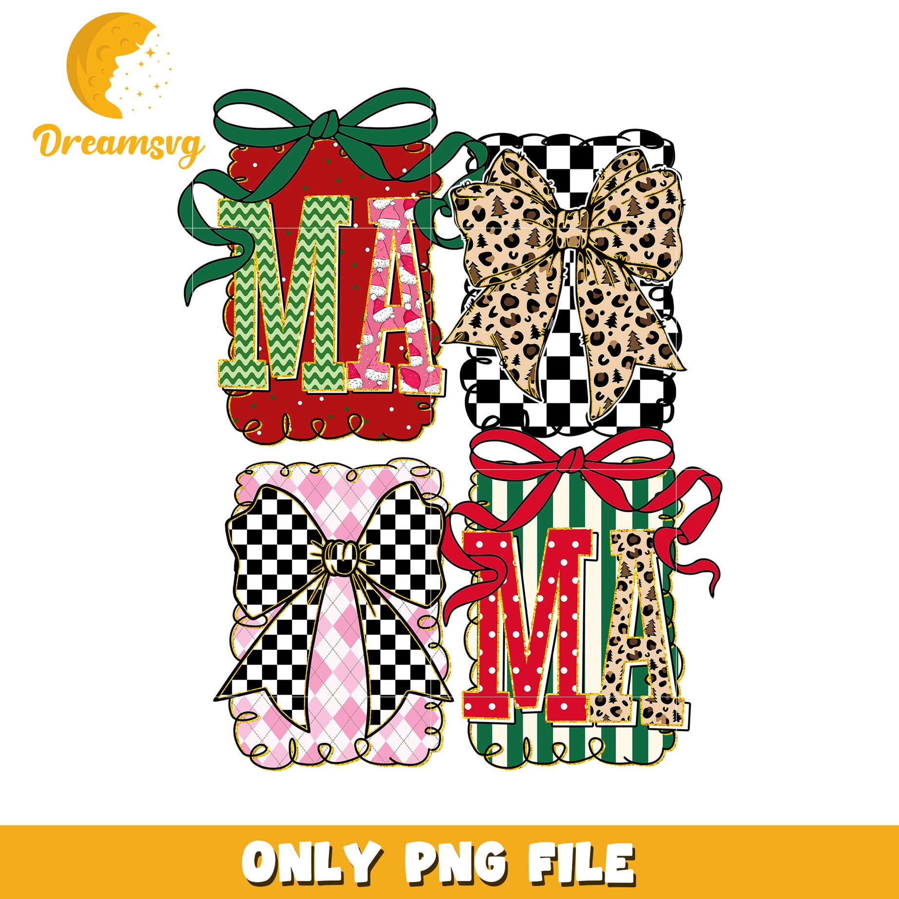 Mama bowtie grinch png, christmas lights​ png, christmas music​ png