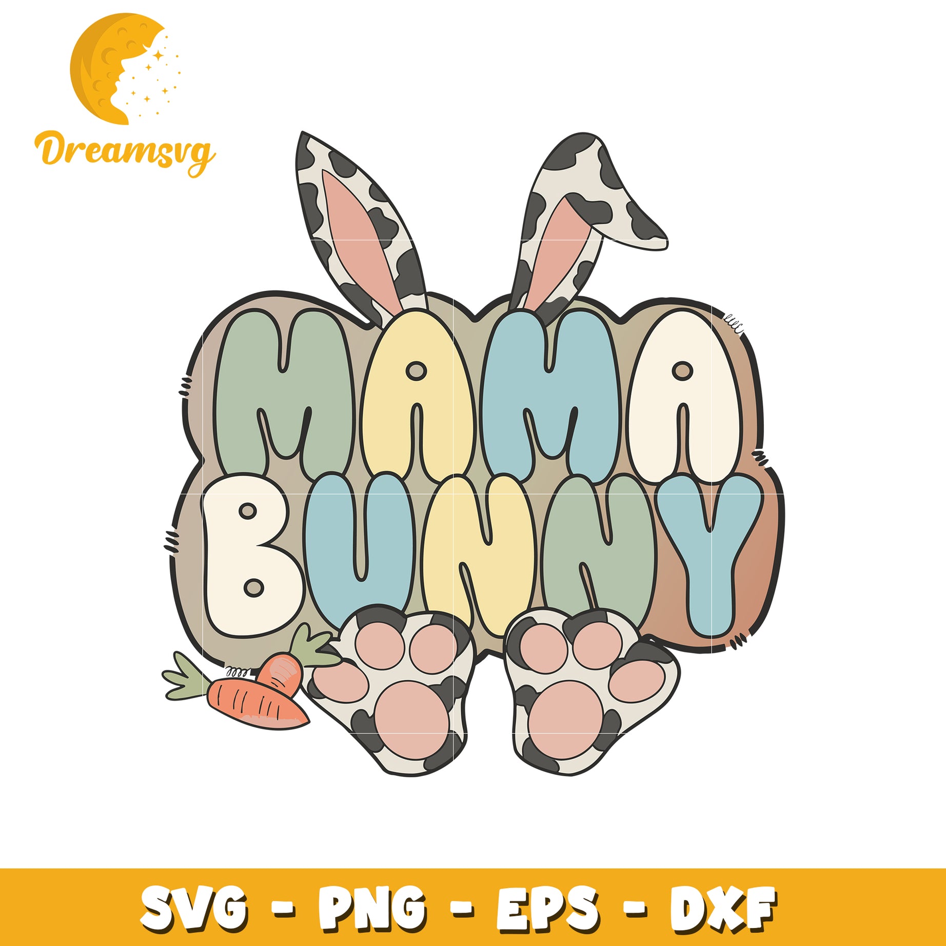 Mama bunny font design svg, font design svg, easter day svg