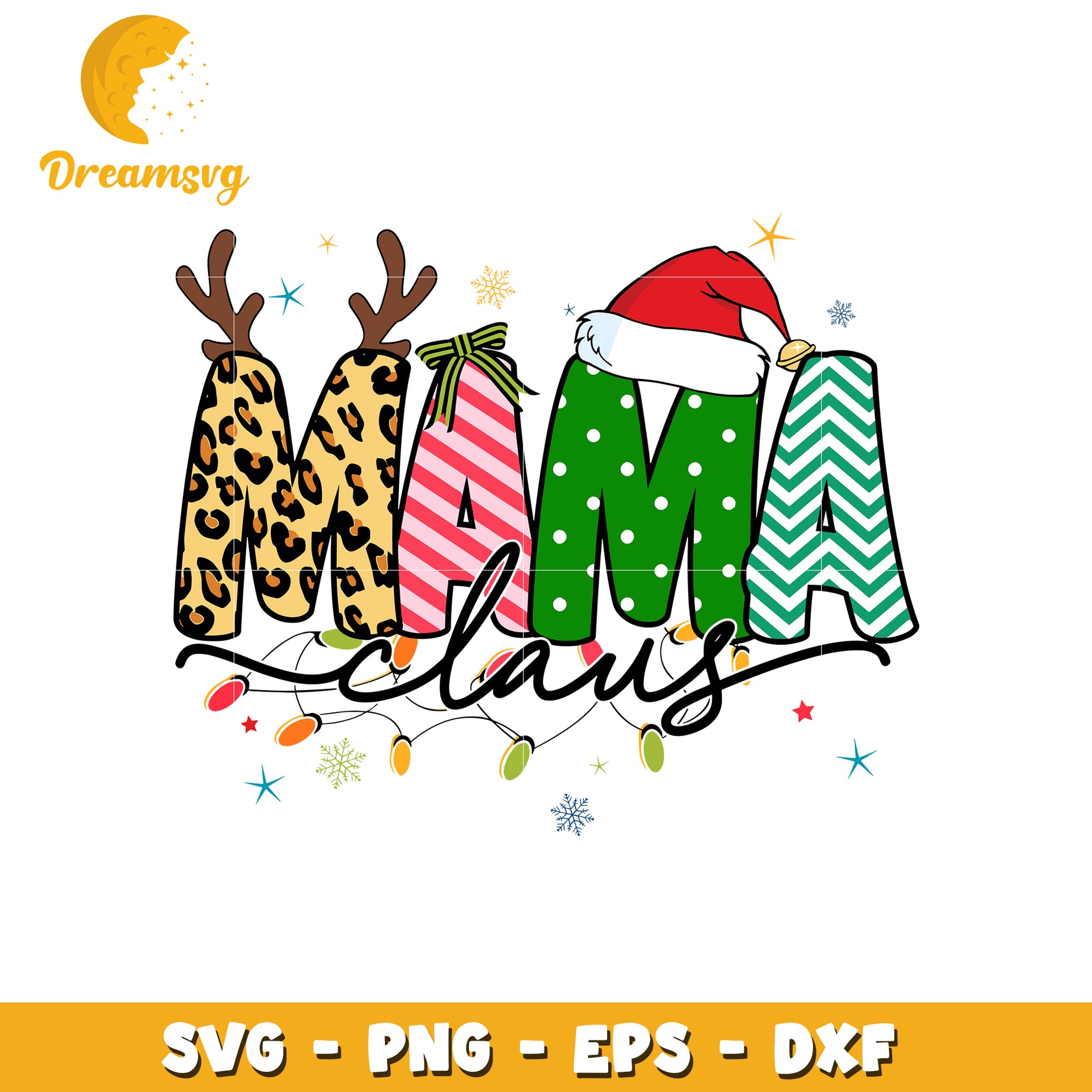 Mama claus christmas font design svg, mama svg, christmas svg