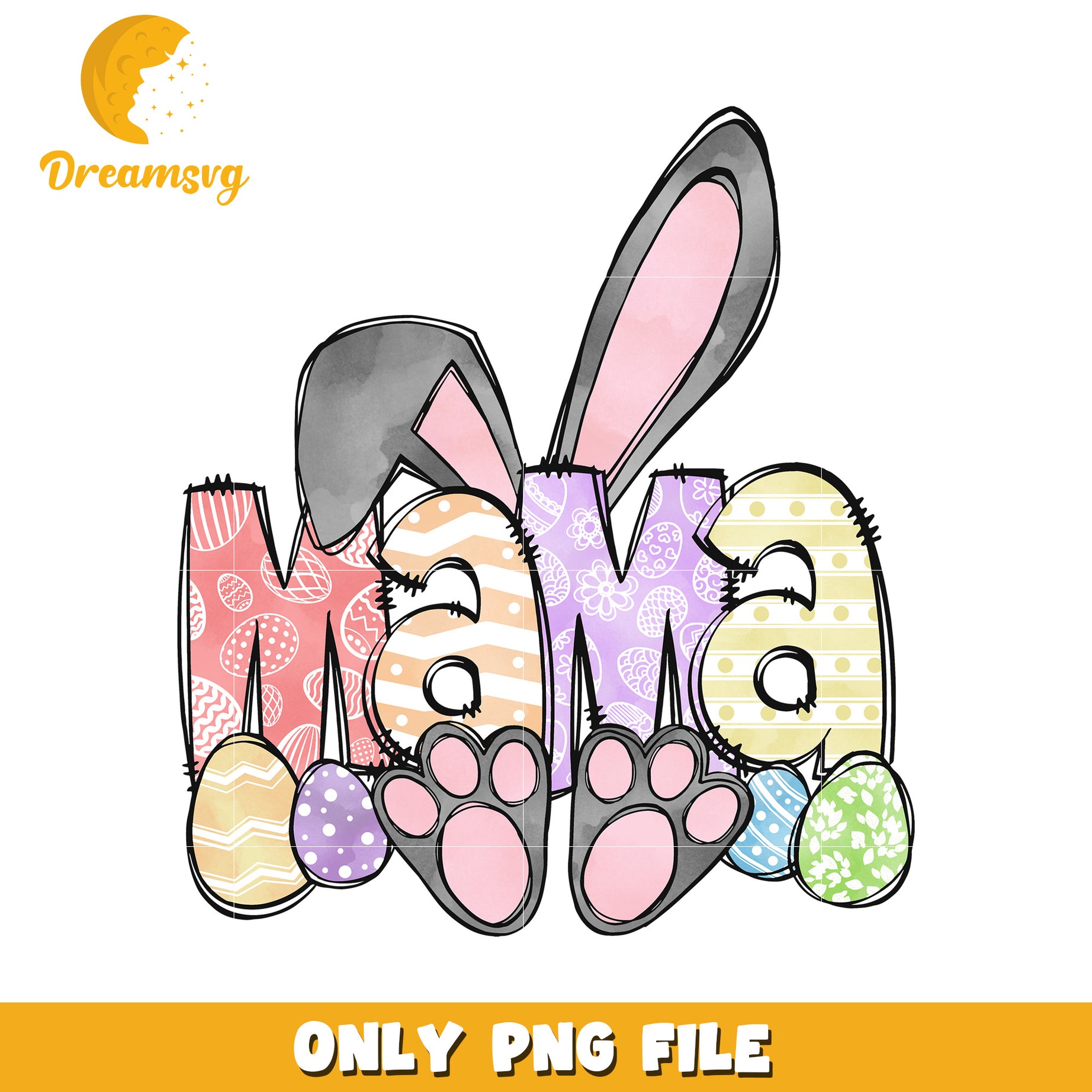 Mama easter font design png, mama png, happy easter day png