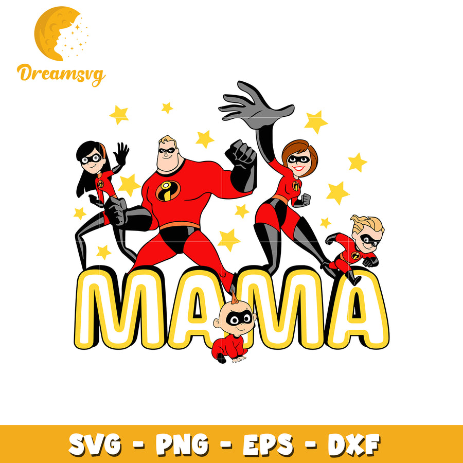 Mama incredibles family svg, incredibles family svg, disney movie svg