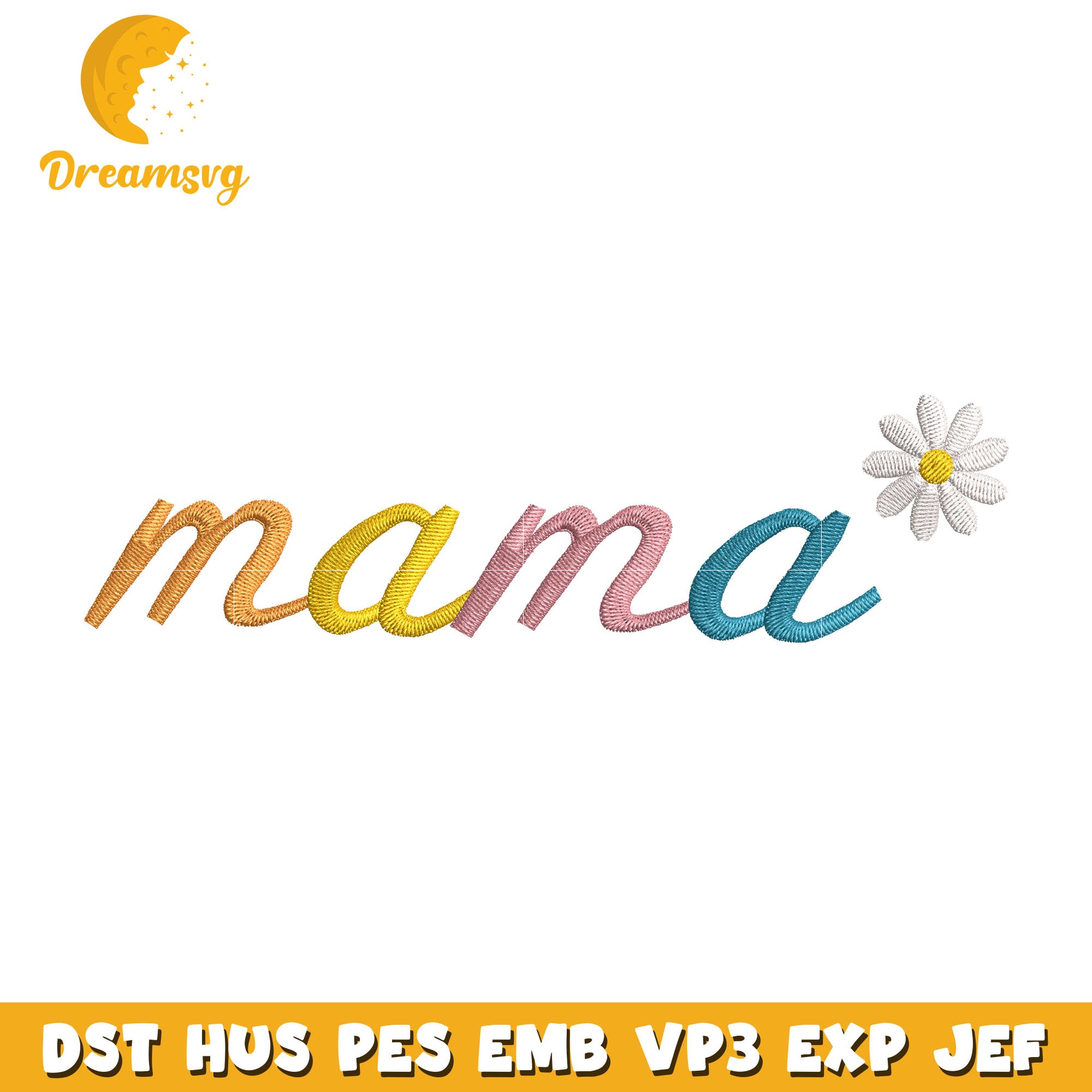 Mama name embroidery design