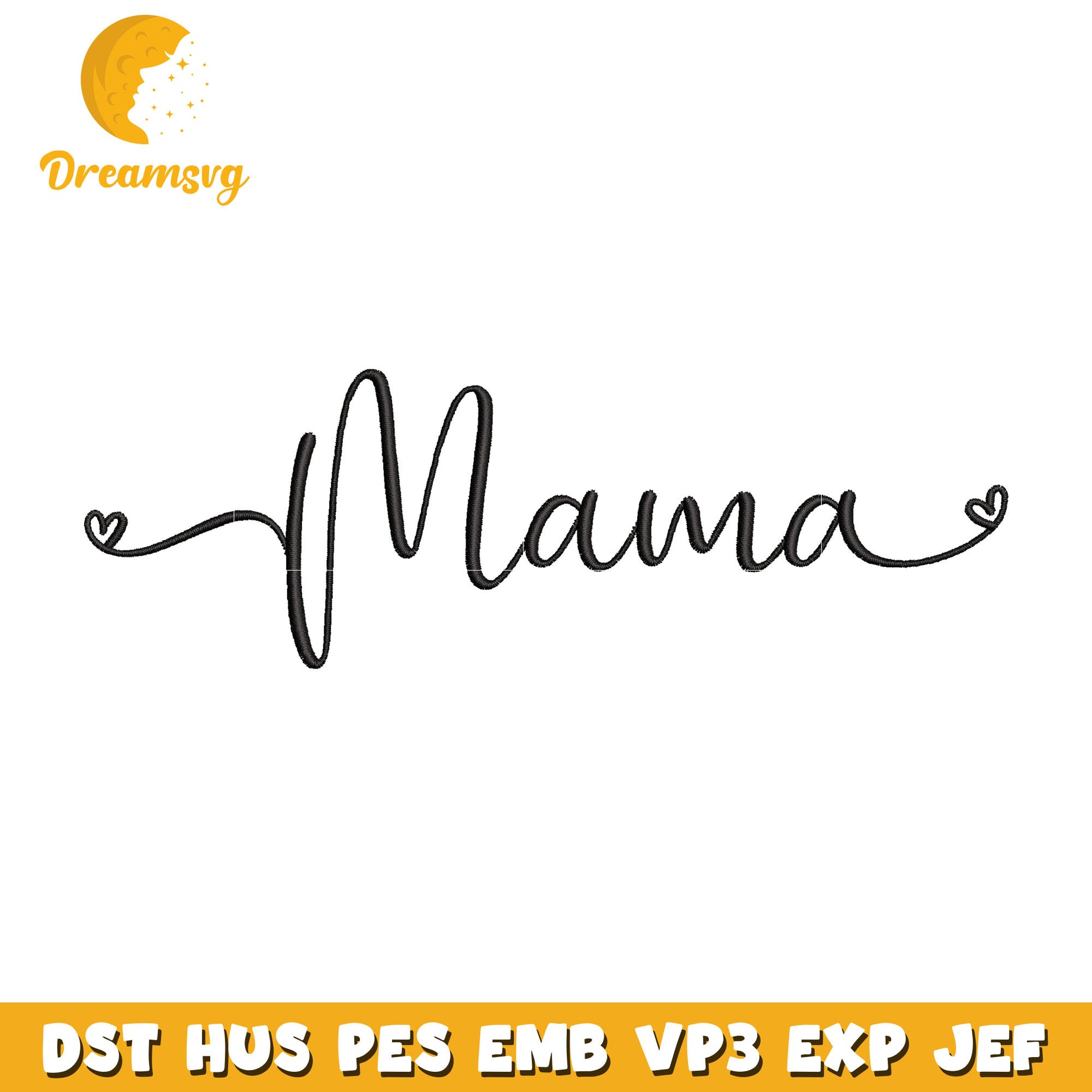 Mama logo embroidery design