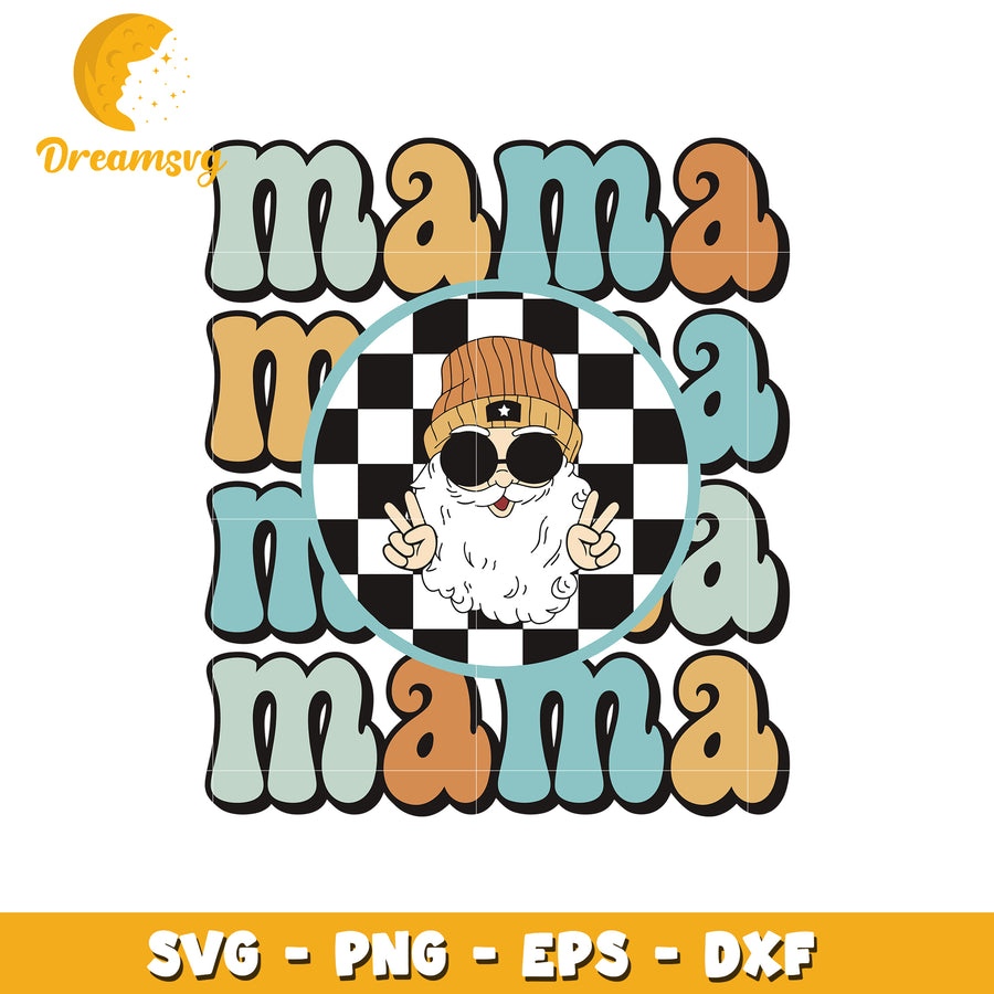 Mama retro groovy santa svg, santa claus svg, mama svg