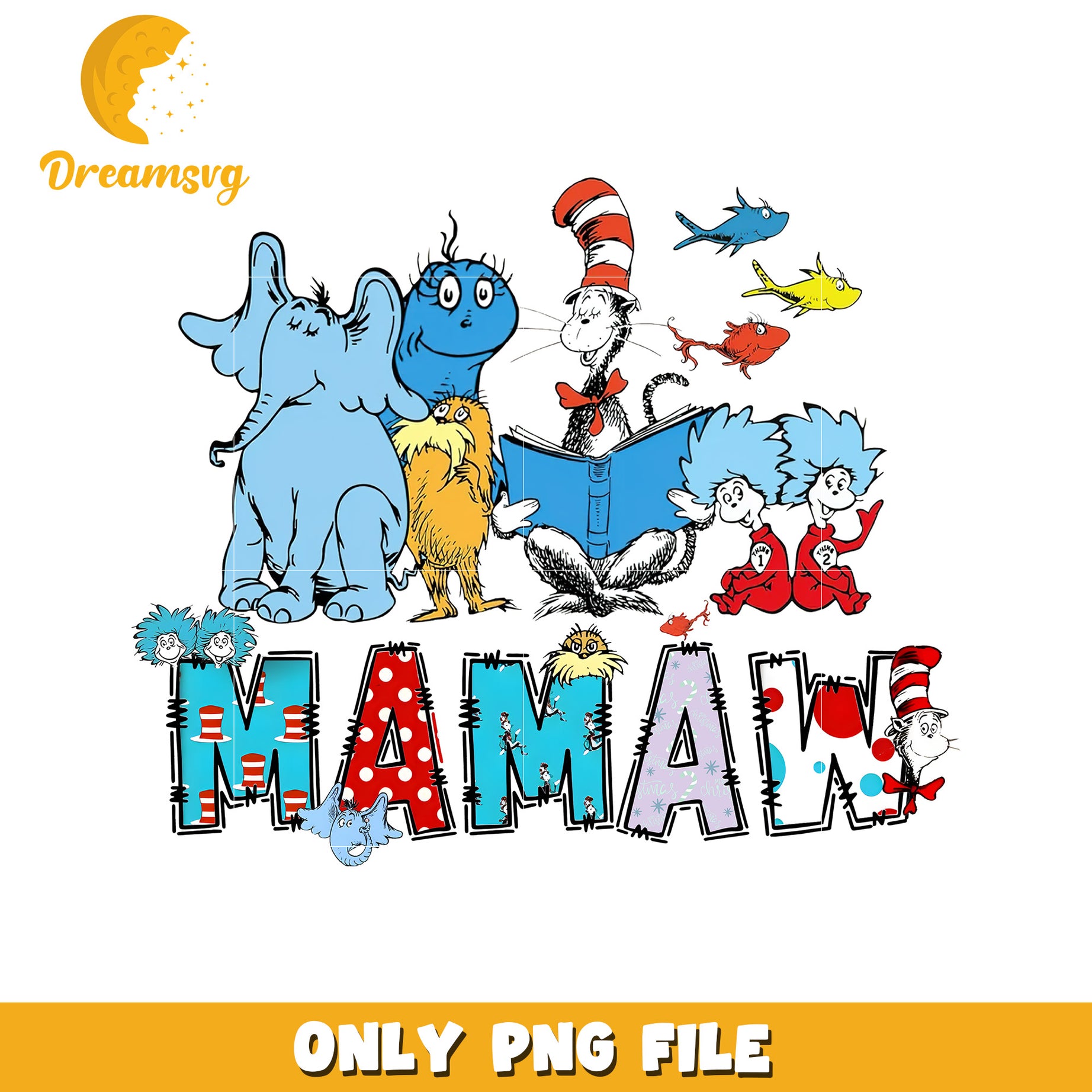 Mamaw SVG PNG Cat in the Hat Design