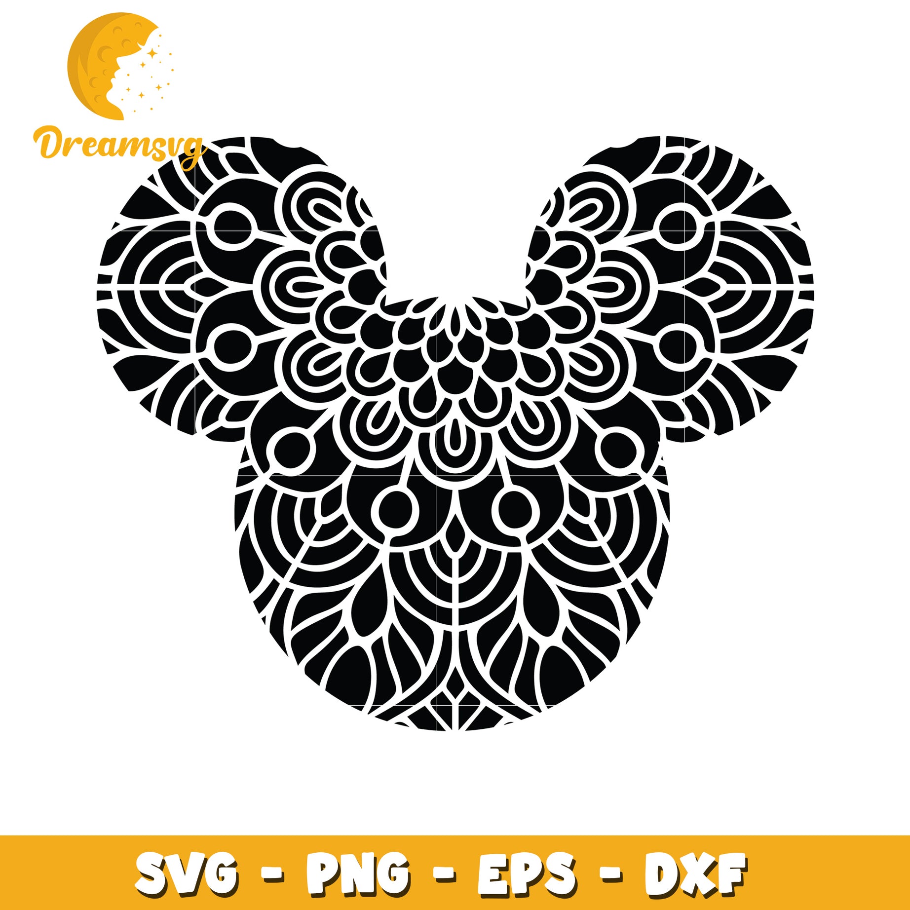 Mandala Mickey Mouse SVG Cut File