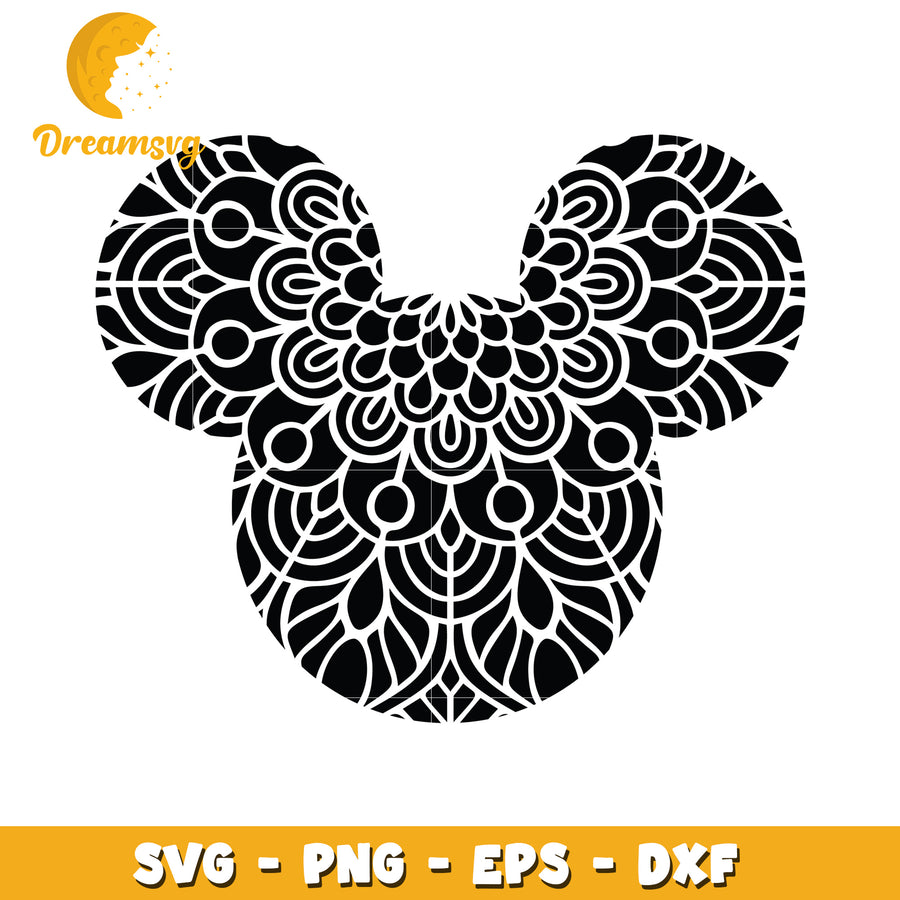Mandala Mickey Mouse SVG Cut File