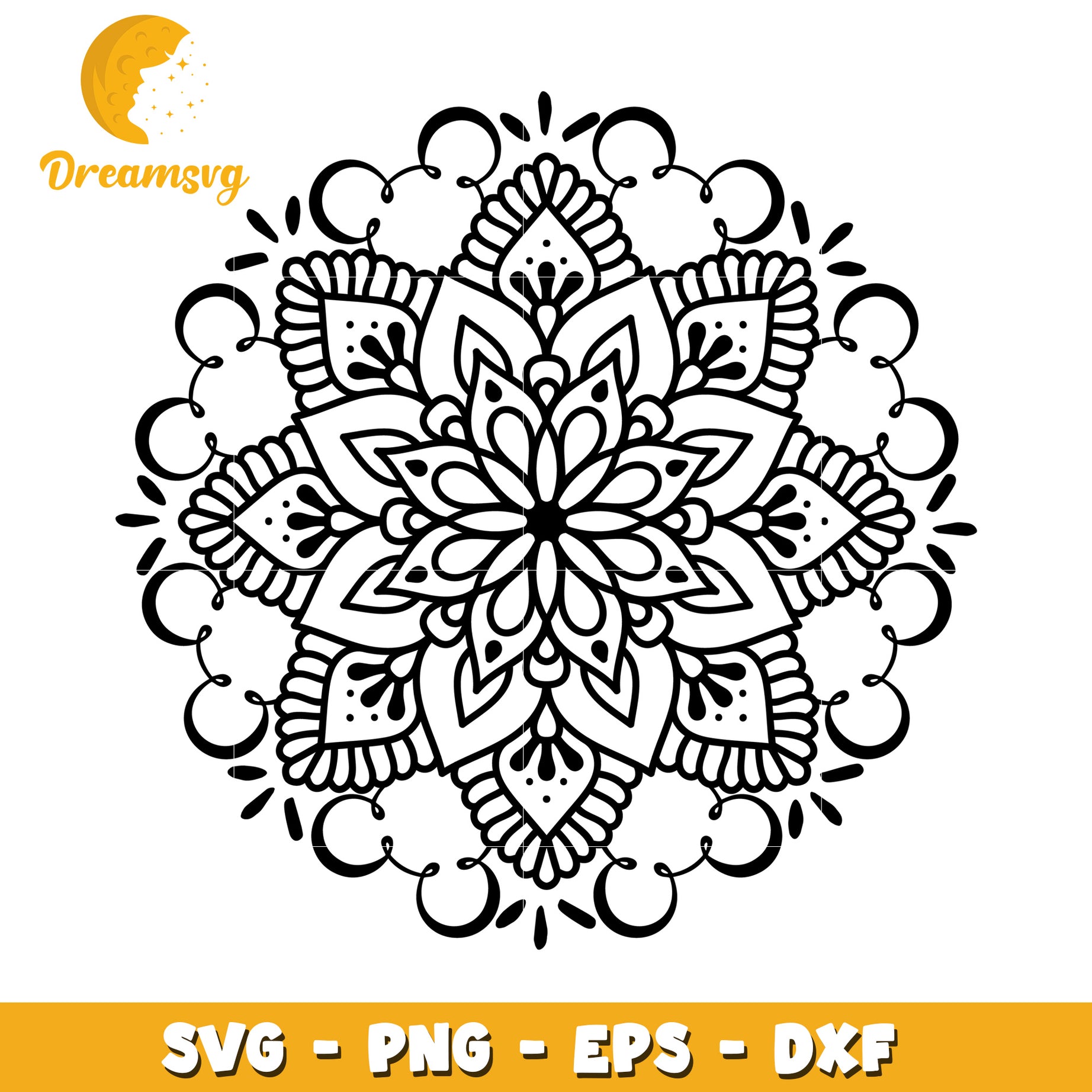 Mandala SVG PNG EPS DXF Cut File