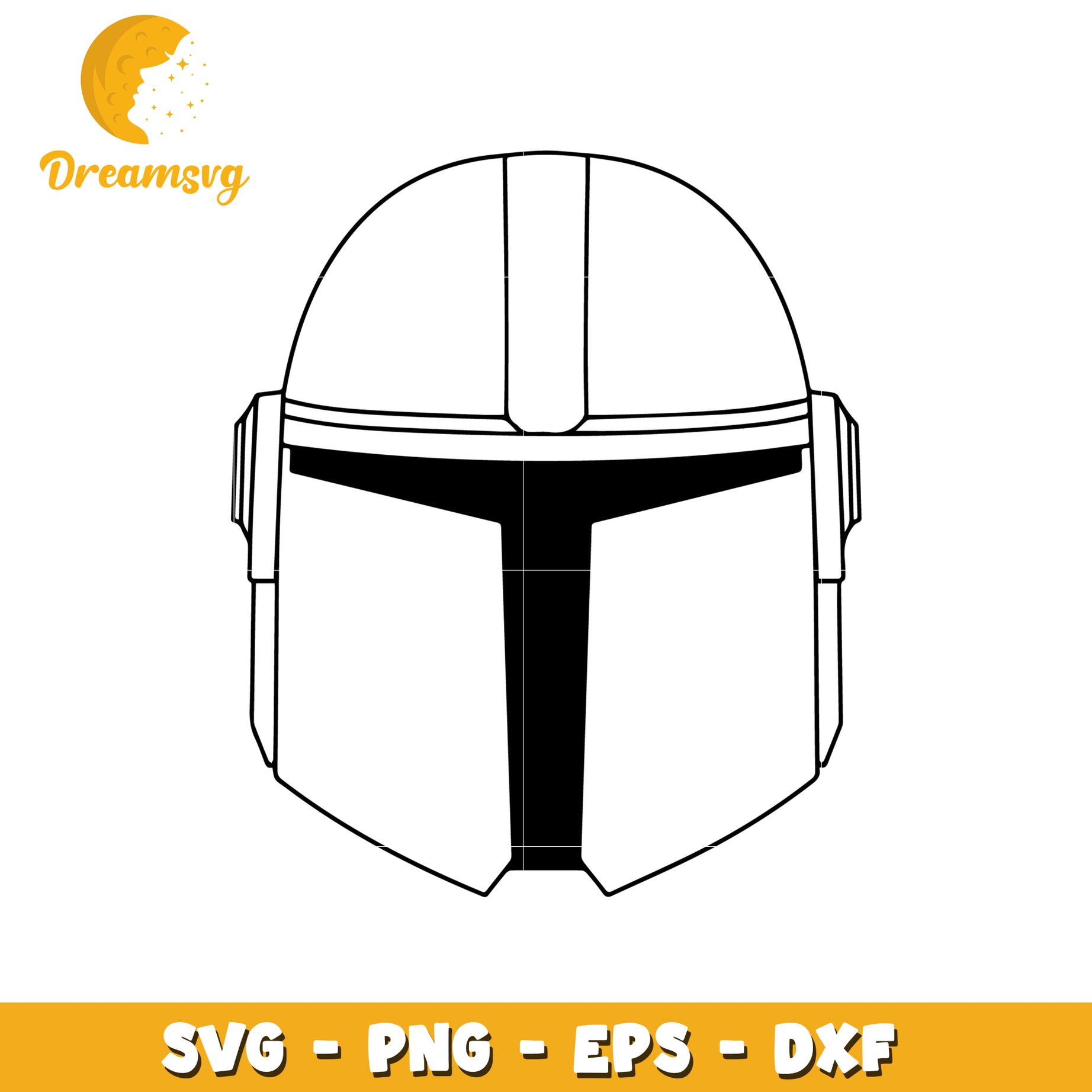 Mandalorian Helmet SVG Design for Crafting and DIY Projects