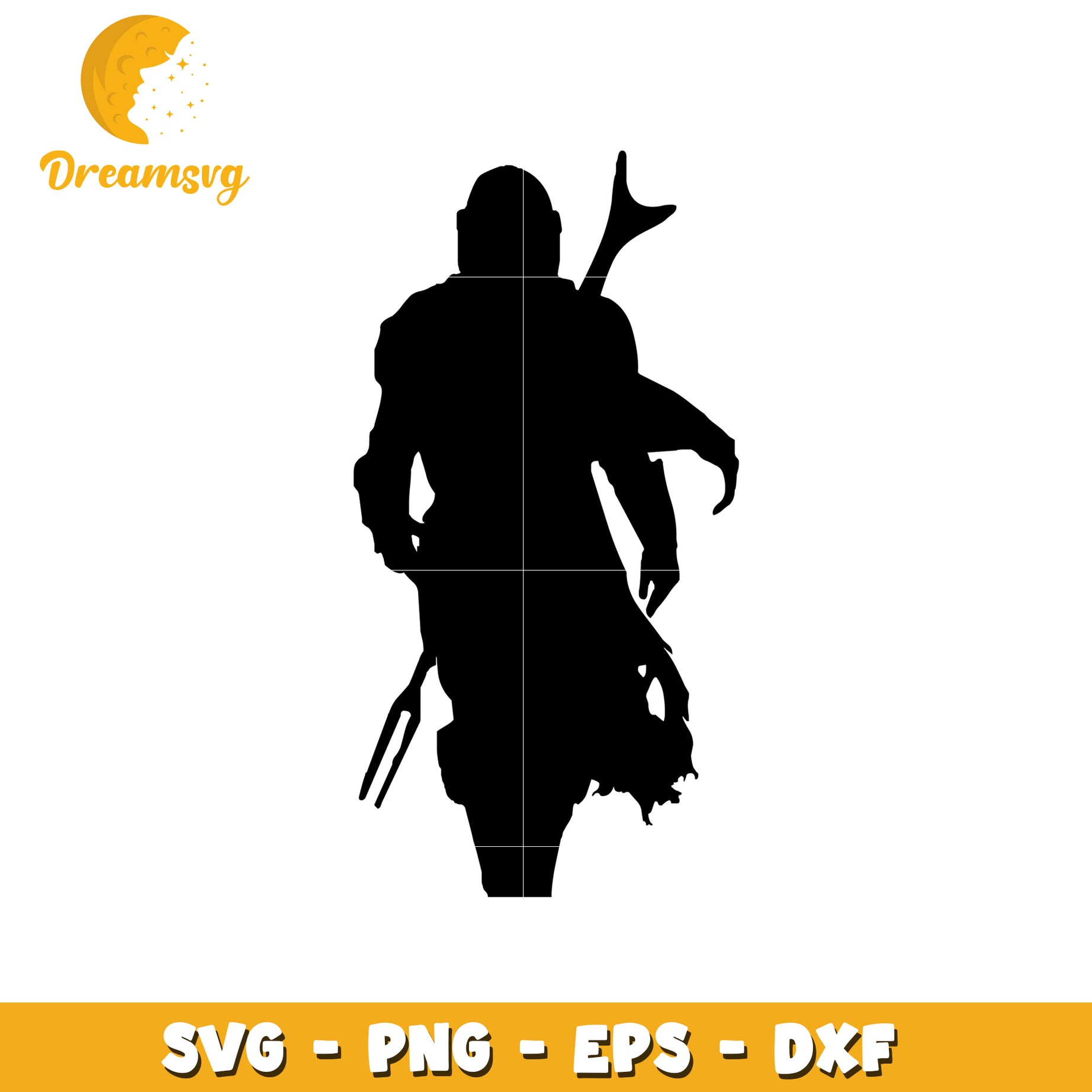 Mandalorian Silhouette SVG, PNG, EPS, DXF Files