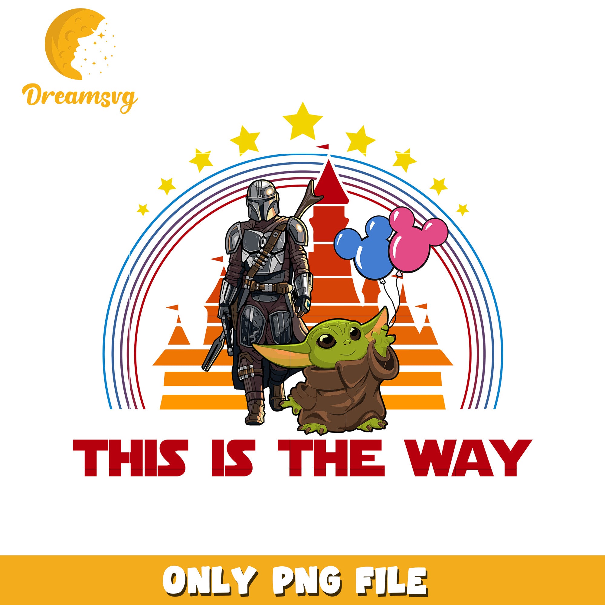 Mandalorian and Baby Yoda This is The Way PNG Design